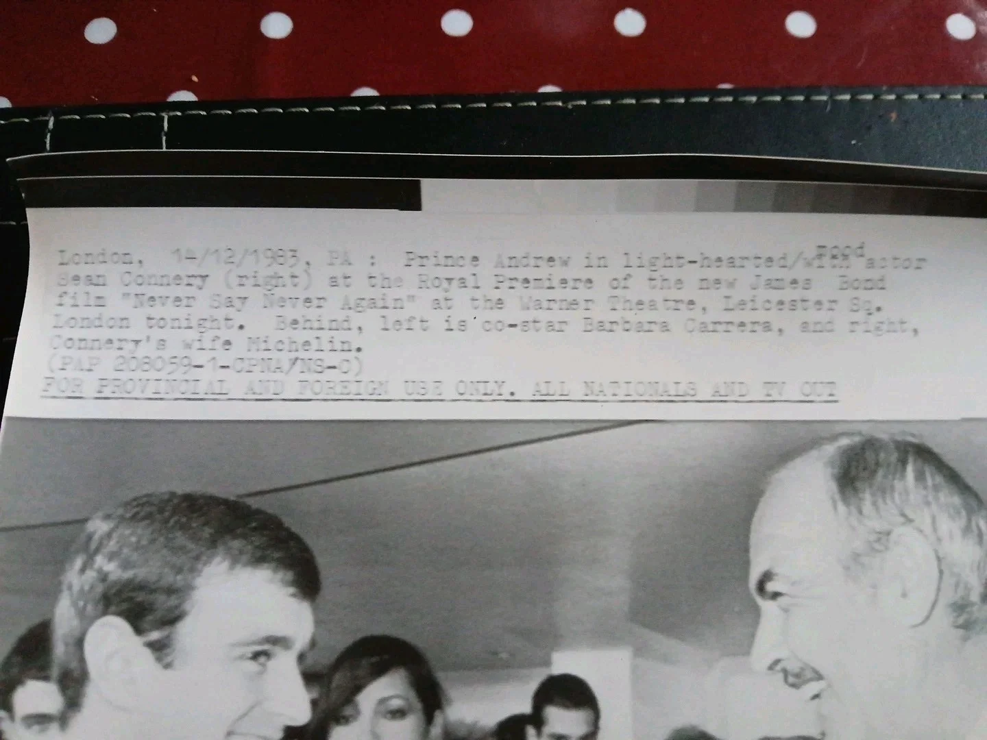 ANDREW MOUNTBATTEN WINDSOR with SEAN CONNERY At Bond Premier Film, изображение 2