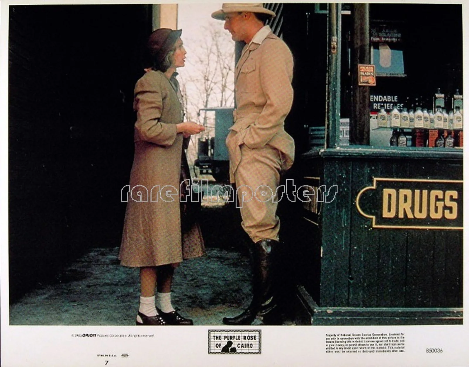 PURPLE ROSE OF CAIRO 1985 Mia Farrow, Jeff Daniels 2 LOBBY CARDS, изображение 2