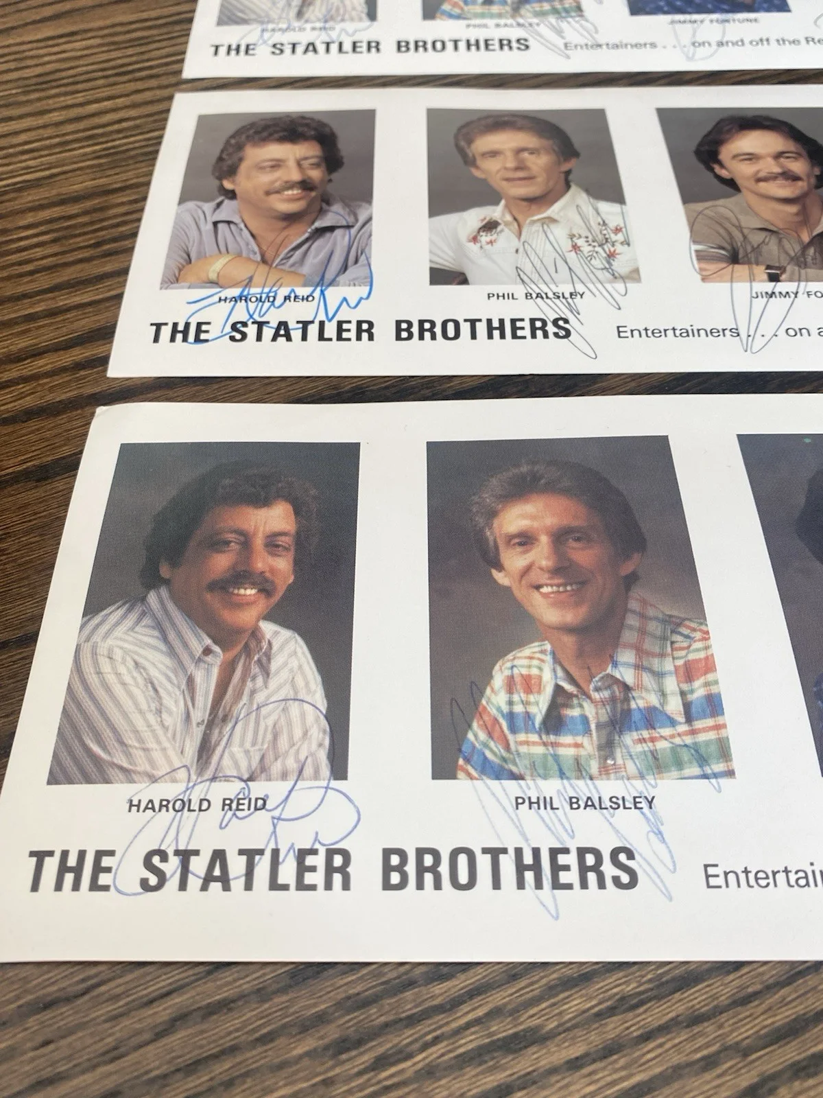 The Statler Brothers Autographed Promo Photo Card Set Of 3 Signed, изображение 2