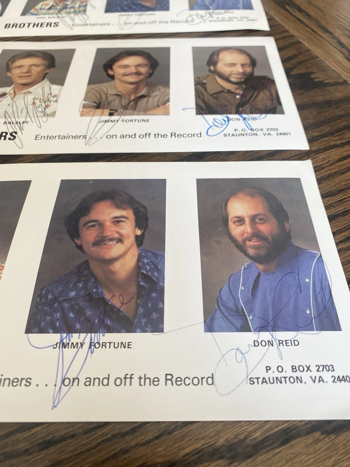 The Statler Brothers Autographed Promo Photo Card Set Of 3 Signed, изображение 3