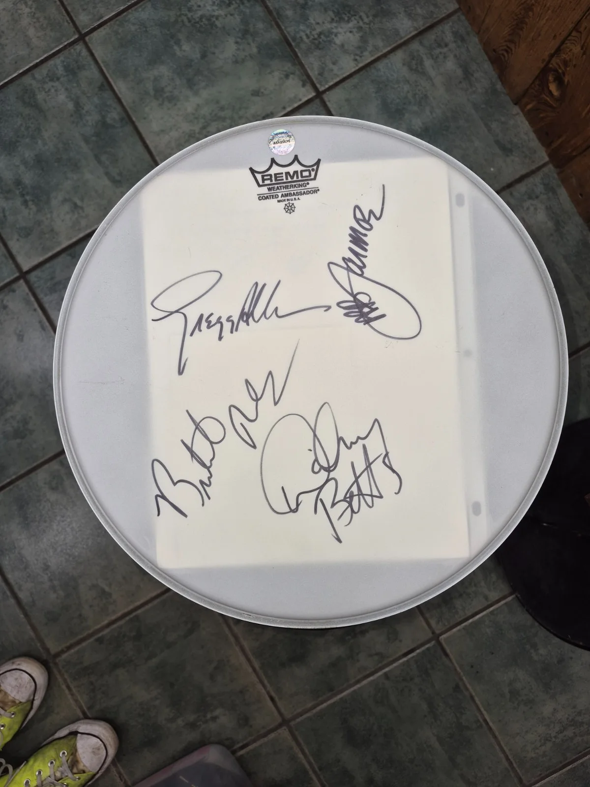 Allman Brothers Band Authentic signed drum head., image 4