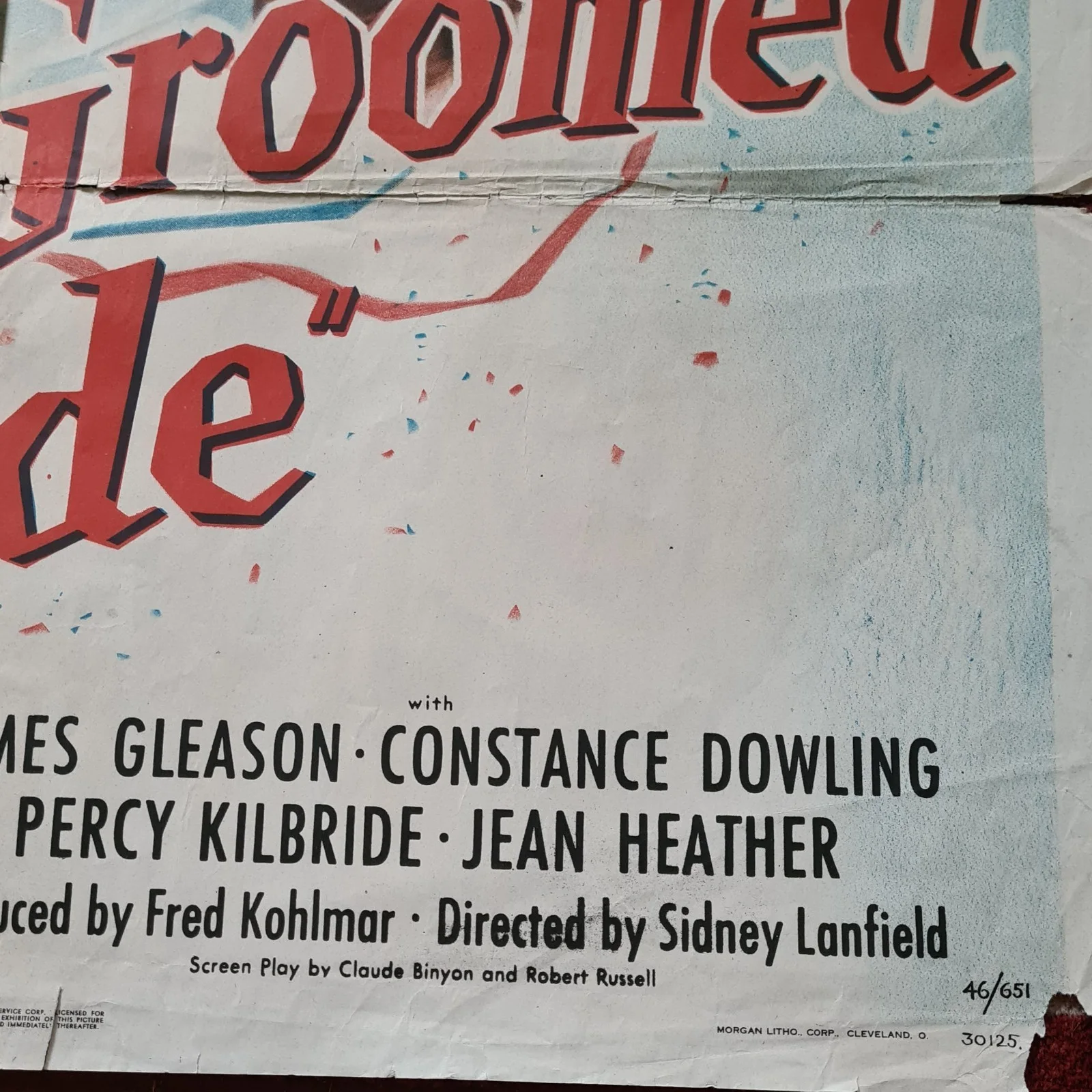 The Well Groomed Bride Original Classic Film Movie Poster 1946 40" x 27", изображение 2
