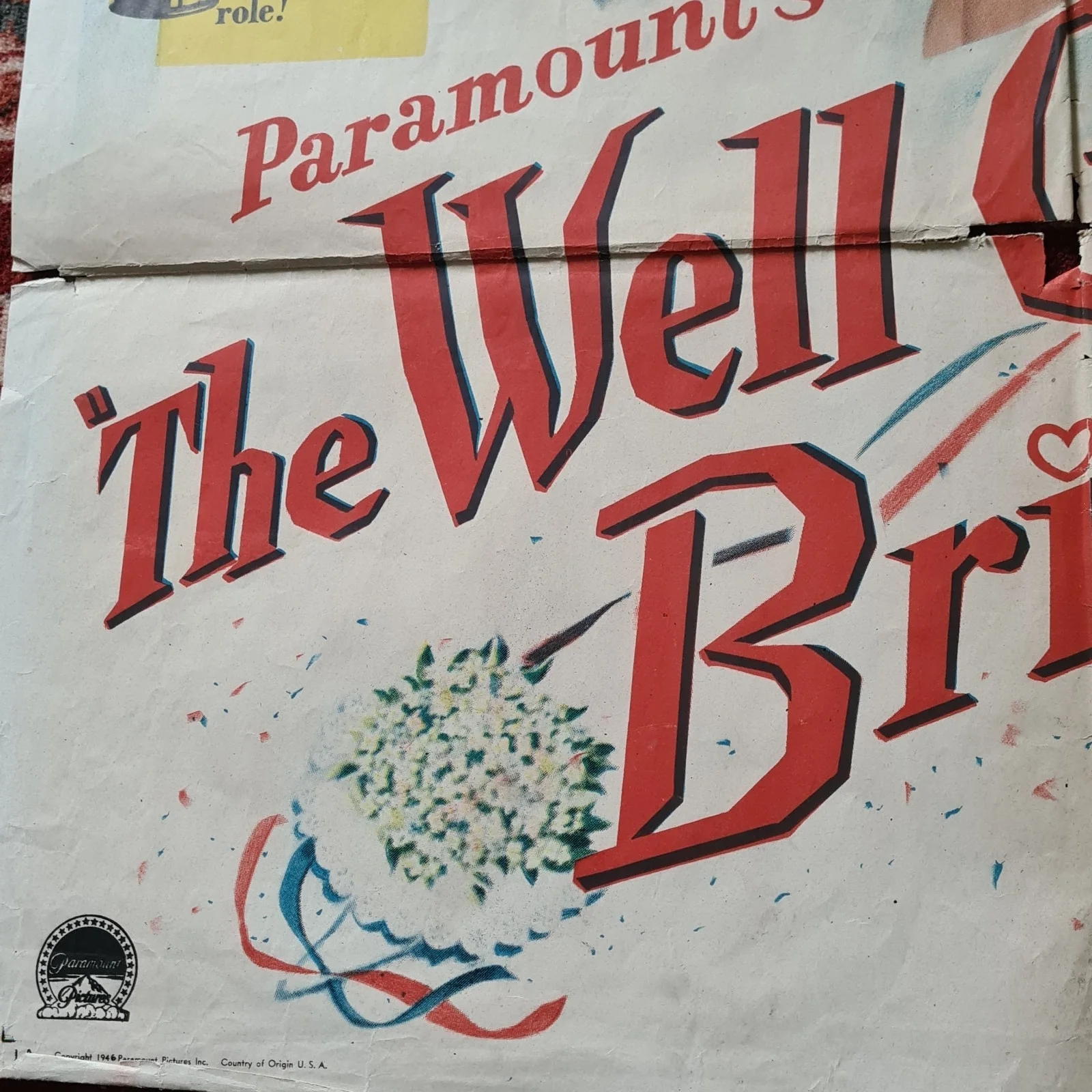 The Well Groomed Bride Original Classic Film Movie Poster 1946 40" x 27", изображение 3