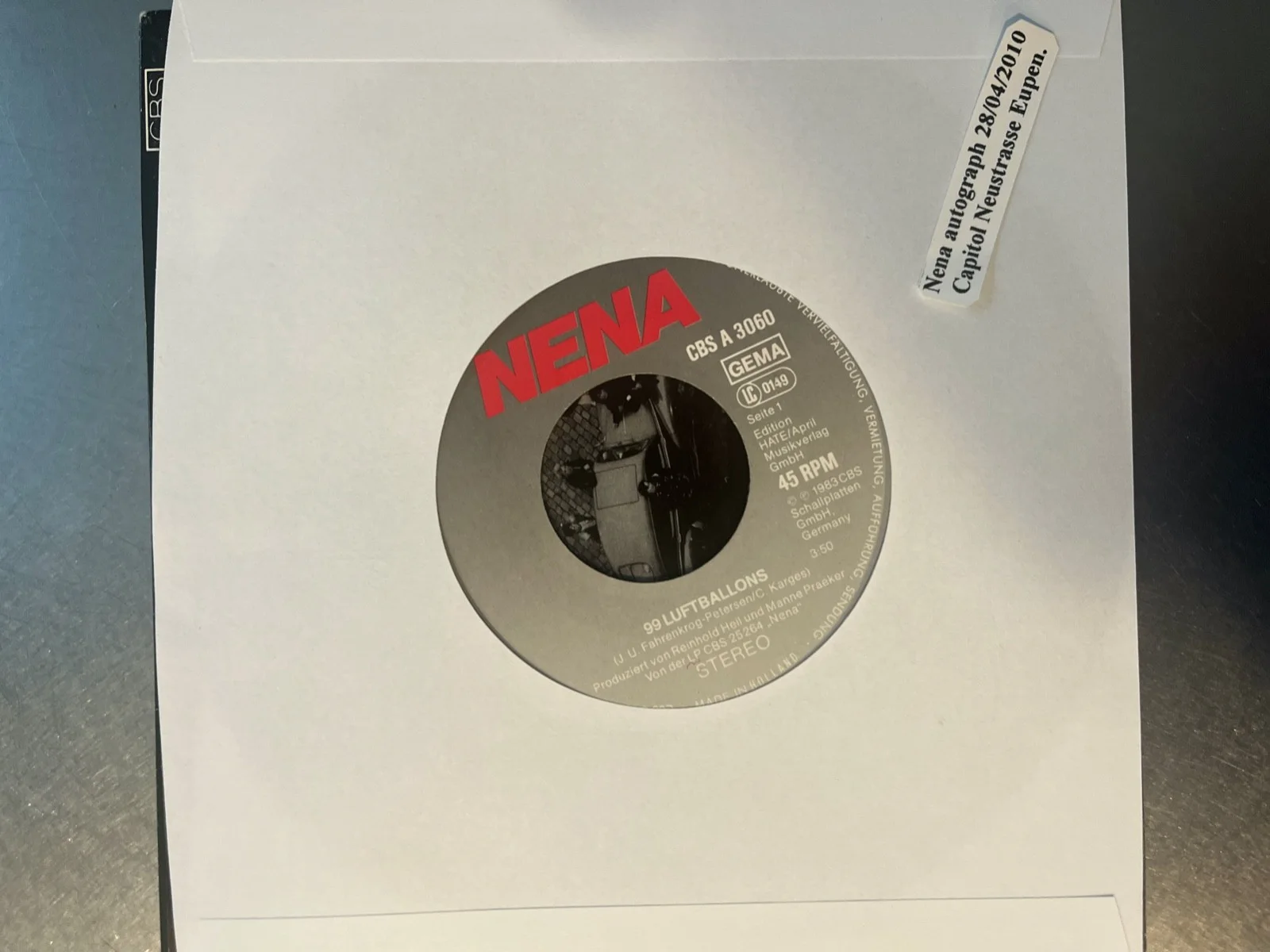 Nena : signed 99 Luftballons autographed 7" vinyl ( Red Balloons Lp ), изображение 3