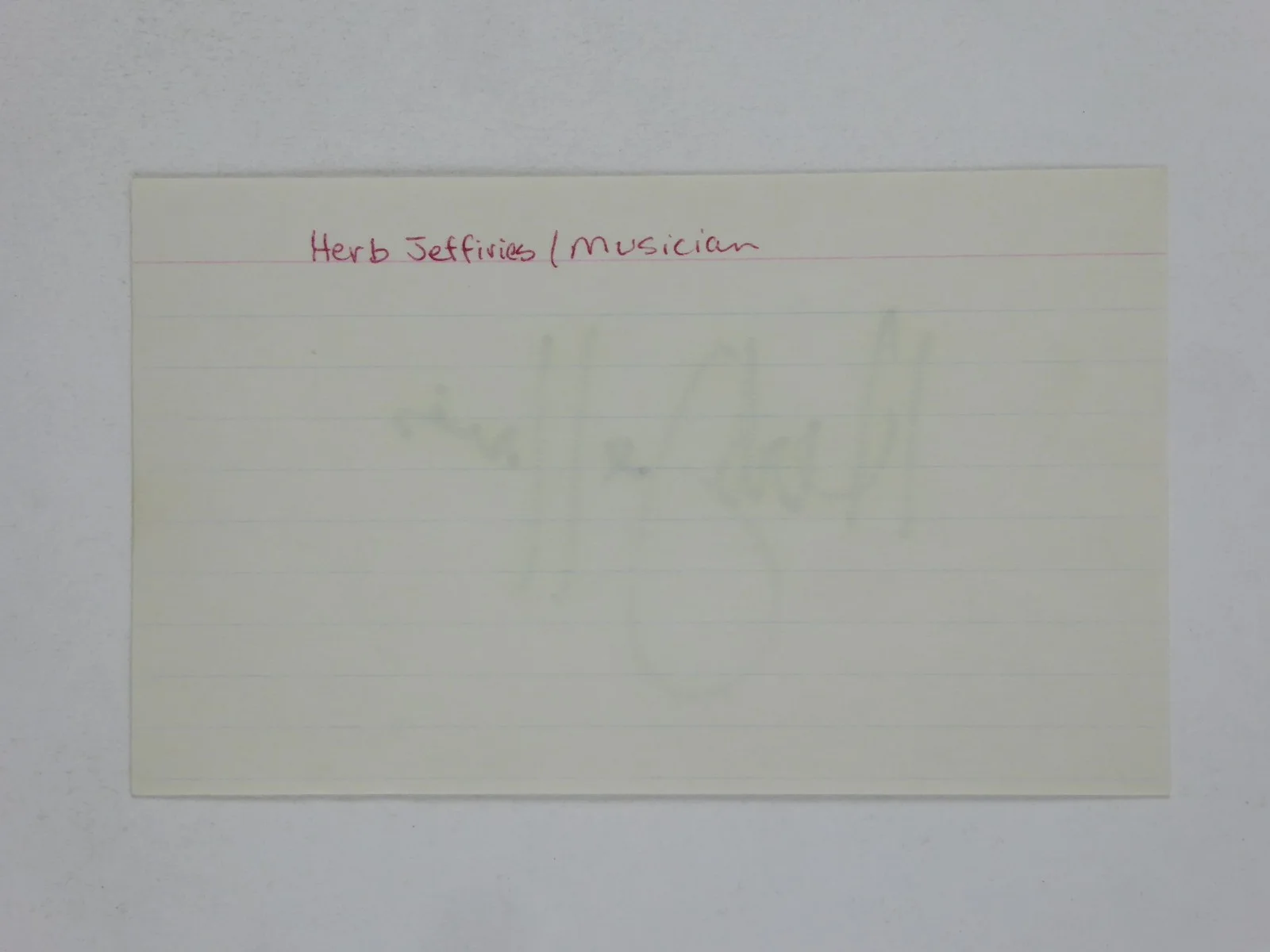 Herb Jeffries Hand Signed Autographed 3x5 Index Card Western Actor Jazz Singer, изображение 2