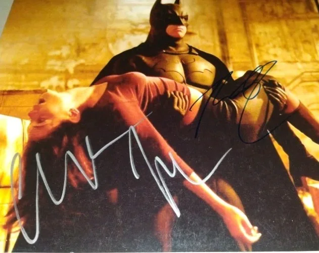 Christian Bale Katie holmes — CHRISTIAN BALE BATMAN 🦇 KATIE HOLMES RACHEL DAWES DUAL SIGNED 8X10 PHOTO PROOF, изображение 2