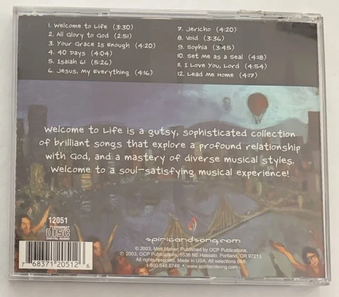 Matt Maher Welcome To Life 2003 Signed Autographed CD Full Band Rare, image 3