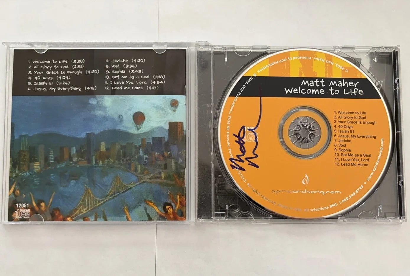 Matt Maher Welcome To Life 2003 Signed Autographed CD Full Band Rare, image 4