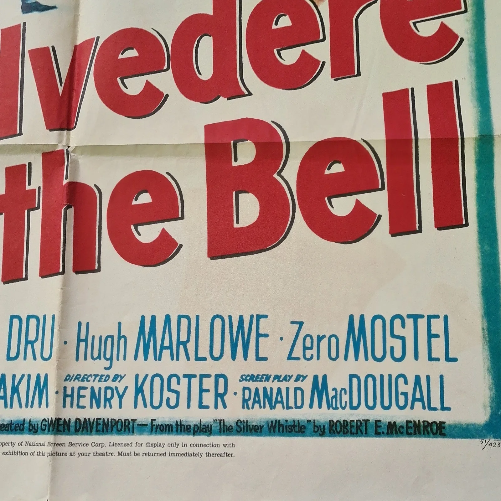 Mr Belvedere rings the Bell Original Classic Film Movie Poster 1951 40" x 27", изображение 2