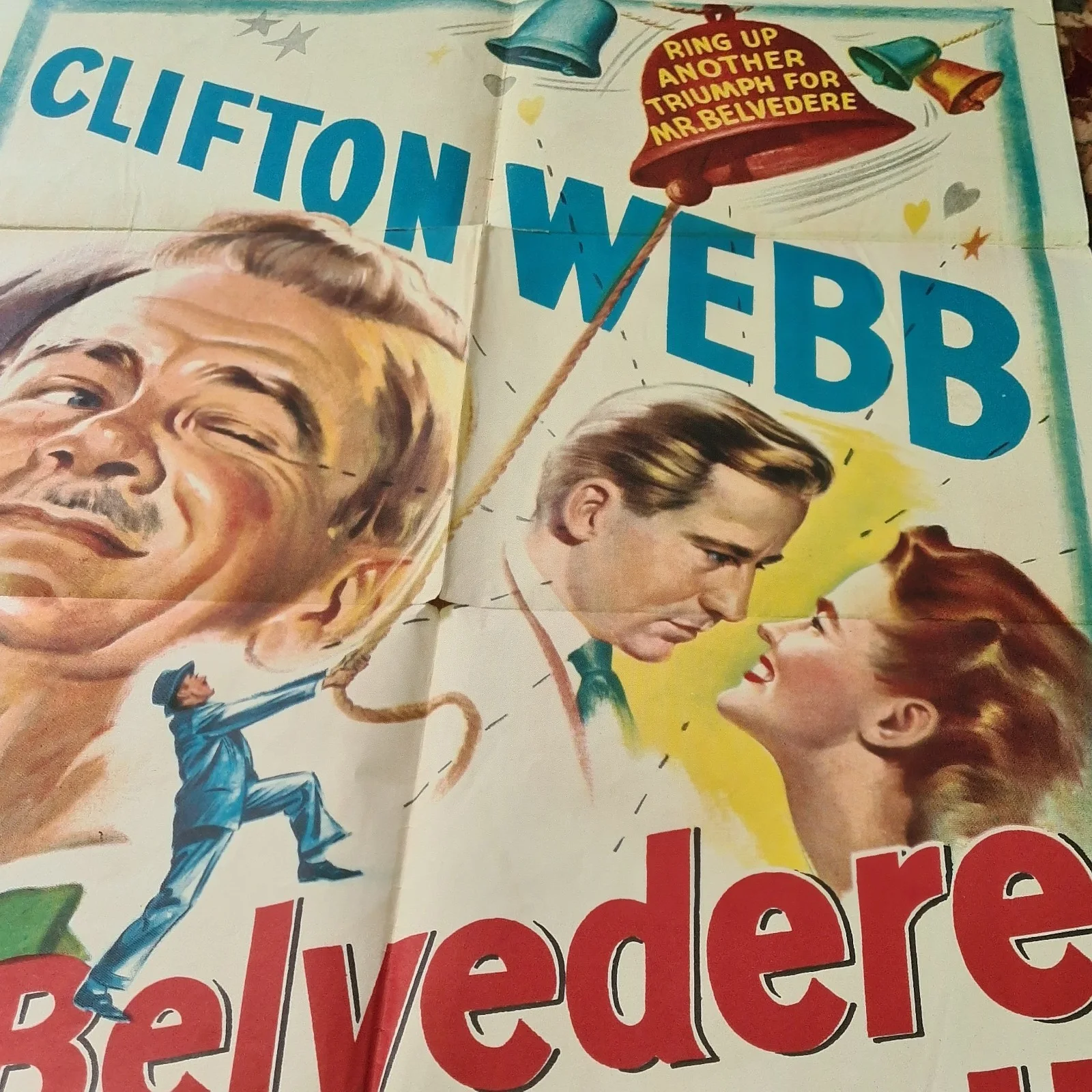 Mr Belvedere rings the Bell Original Classic Film Movie Poster 1951 40" x 27", изображение 4