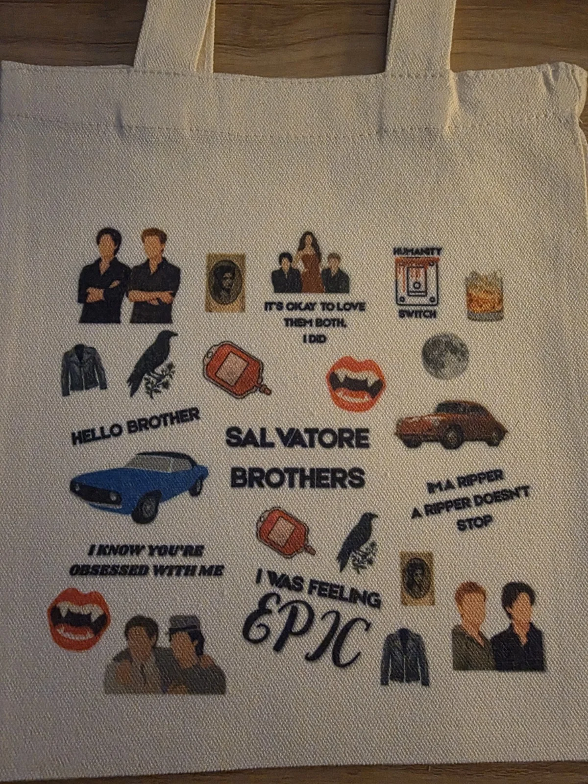 The Vampire Diariea Inspired Tote Bag Gift Tv Show Salvatore Vampires, изображение 2