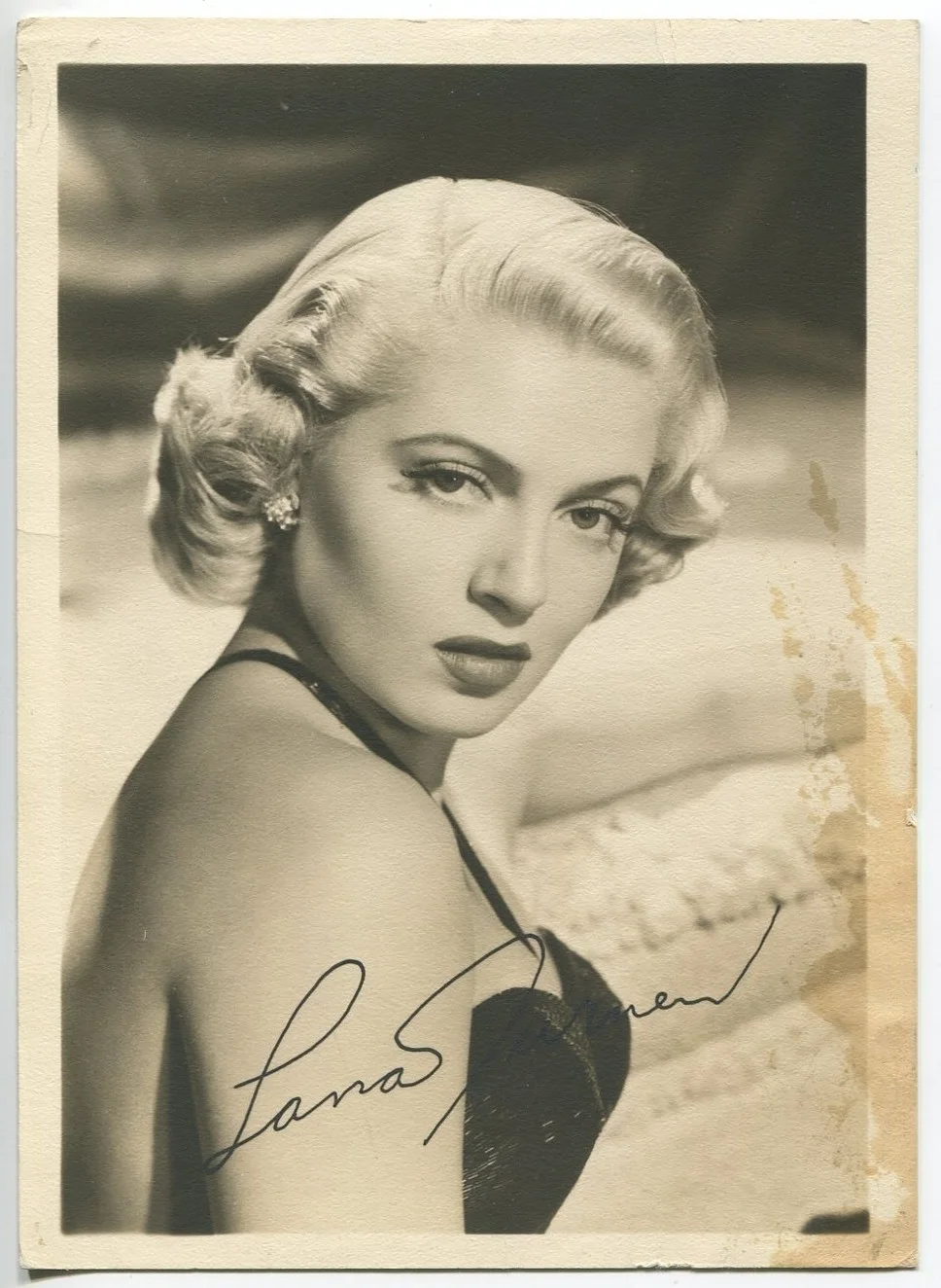 Lana Turner — Lana Turner Portrait 1940 Original Photo Dbl Weight Glamorous J1780