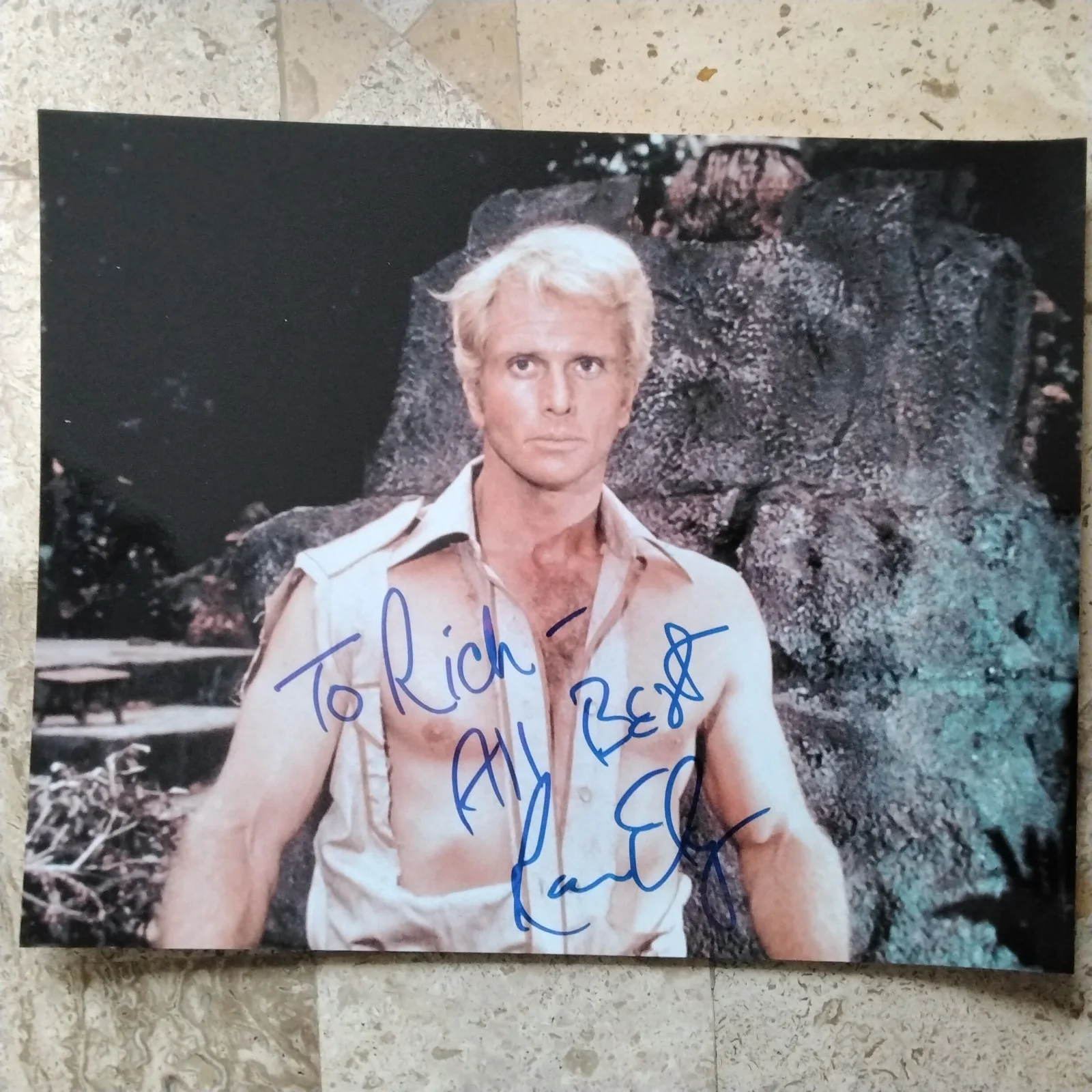 Ron Ely SIGNED Photo 70s Movie TV Actor Tarzan Malibu Run Doc Savage Sexy!, изображение 2