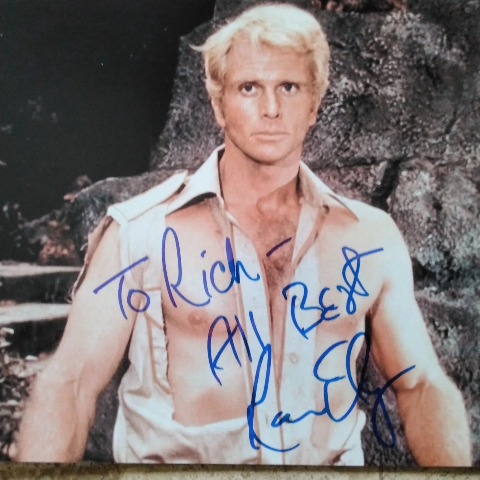Ron Ely SIGNED Photo 70s Movie TV Actor Tarzan Malibu Run Doc Savage Sexy!, изображение 3