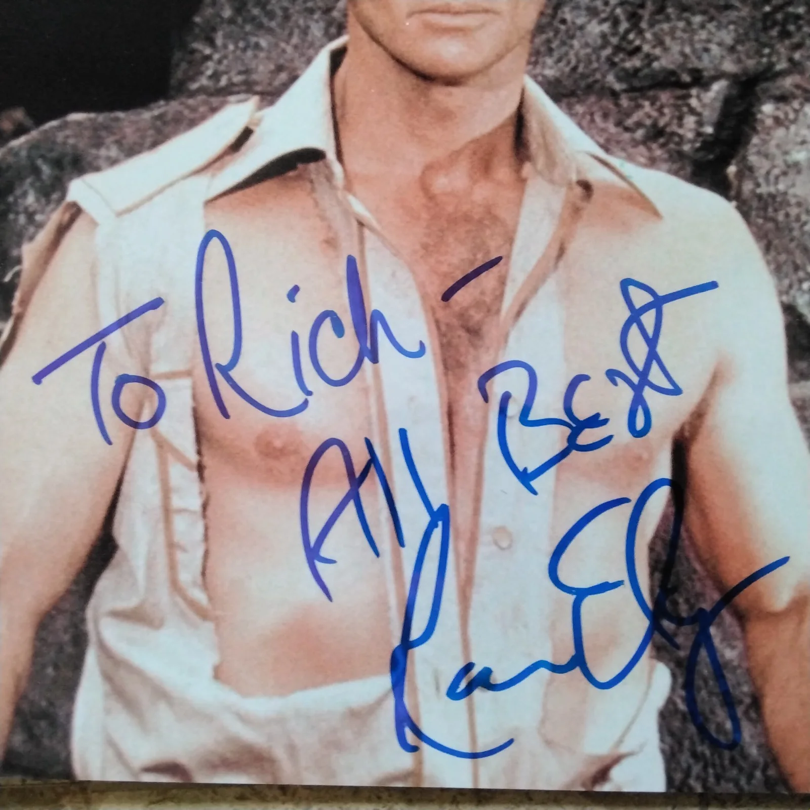 Ron Ely SIGNED Photo 70s Movie TV Actor Tarzan Malibu Run Doc Savage Sexy!, изображение 4