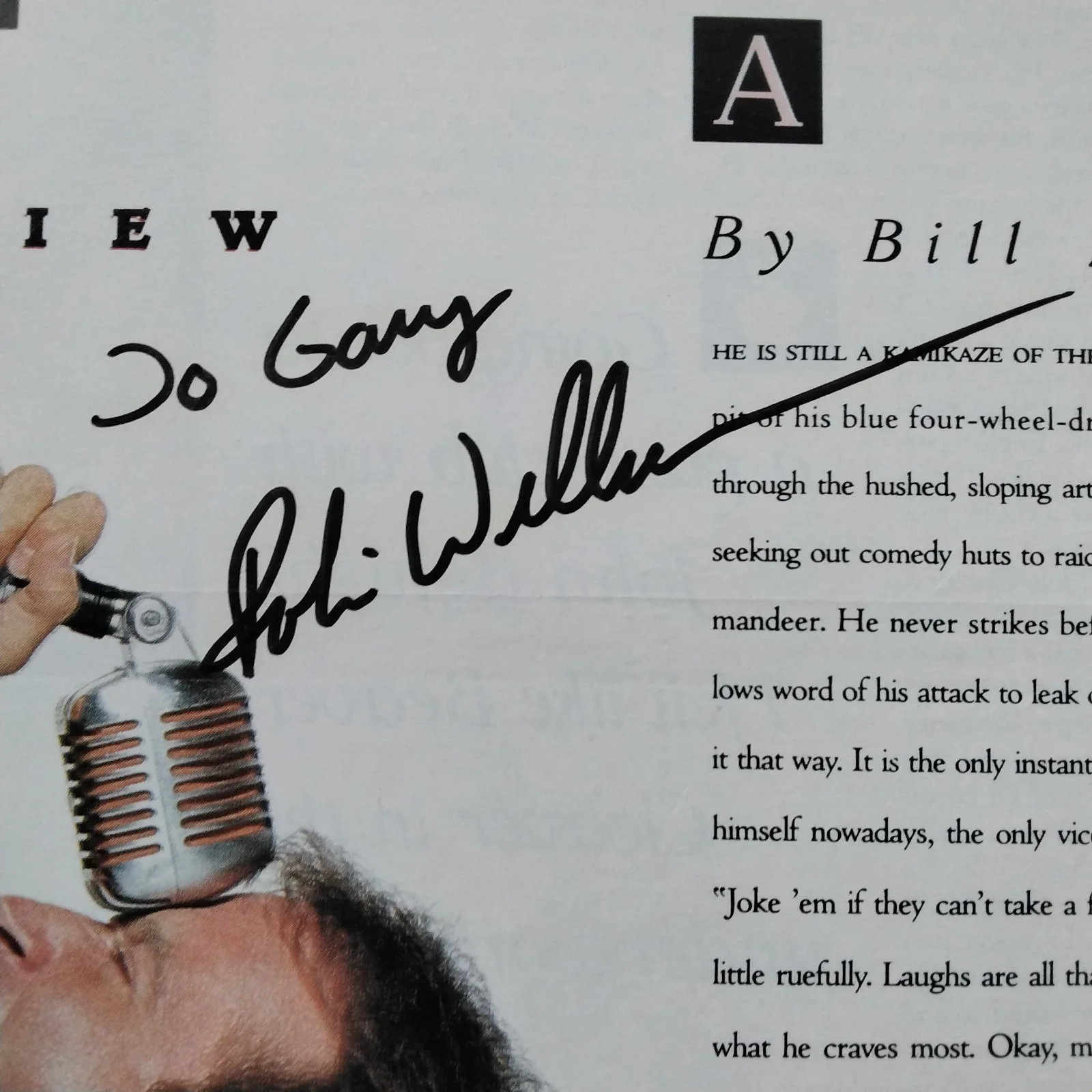 Robin Williams SIGNED 1988 Mag Page Movie TV Actor Mrs Doubtfire The Birdcaage, image 4