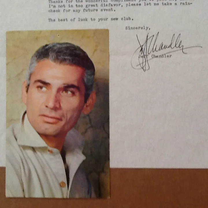 Jeff Chandler SIGNED 1952 Letter with Envelope 50s Film Actor Silver Fox Cochise, изображение 2