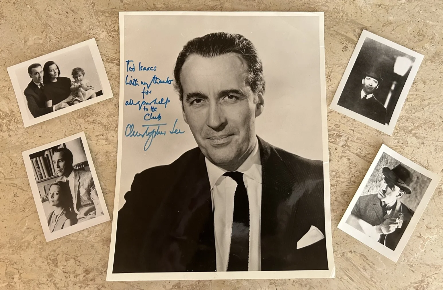Christopher Lee — CHRISTOPHER LEE Fan Club 1966 Membership Card + SIGNED 8x10 Photo + 3 RARE PICS!