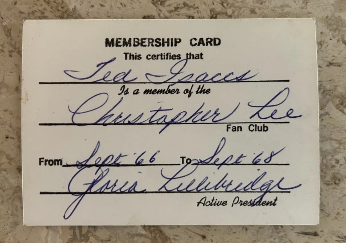 Christopher Lee — CHRISTOPHER LEE Fan Club 1966 Membership Card + SIGNED 8x10 Photo + 3 RARE PICS!, изображение 4