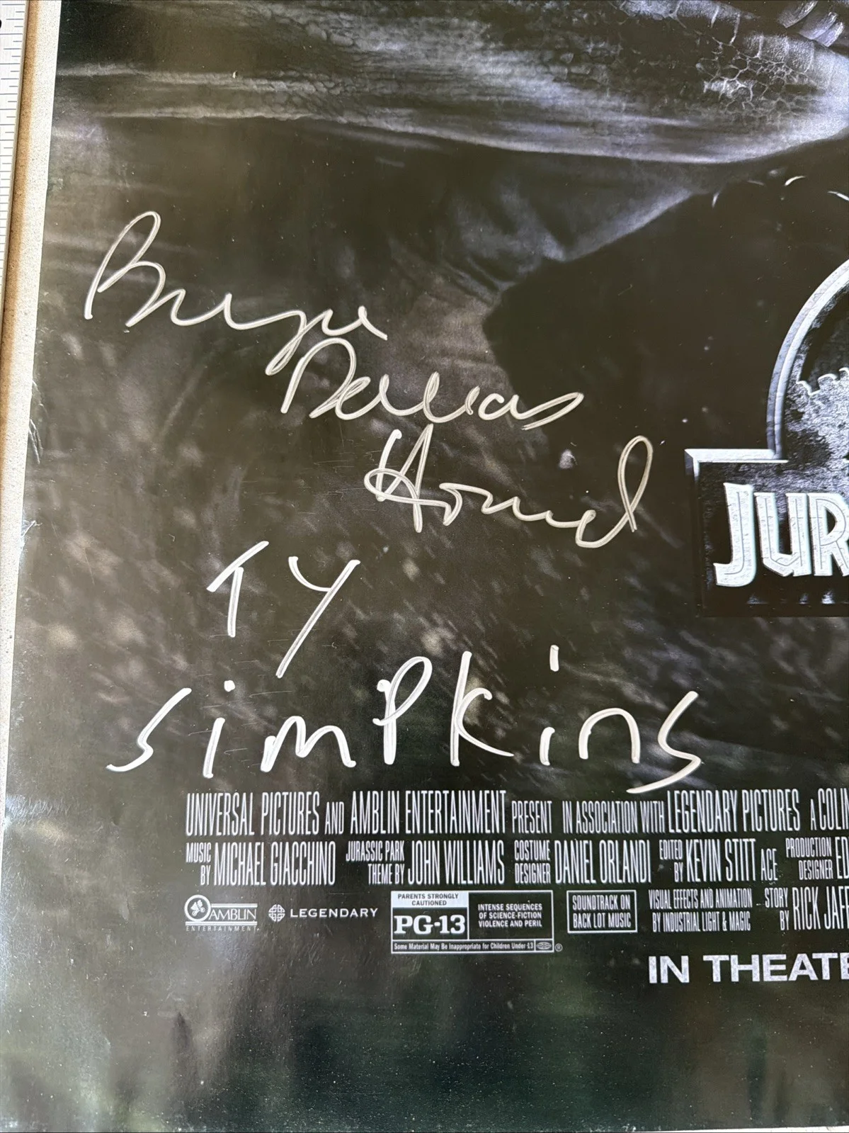 Chris Pratt — Jurassic World 27x40 Poster Signed By Bryce Dallas Howard , Chris Pratt And Cast, изображение 2