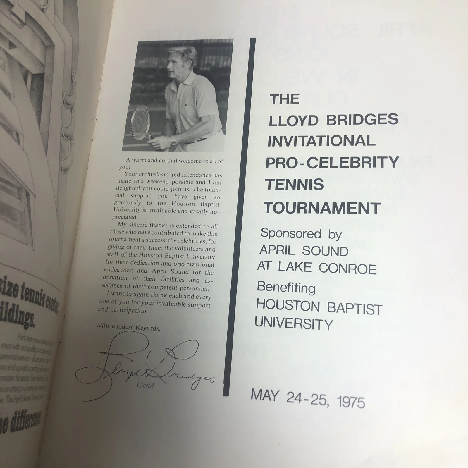 Lloyd Bridges Celebrity Tennis Autographs Ross Martin Rare, image 2