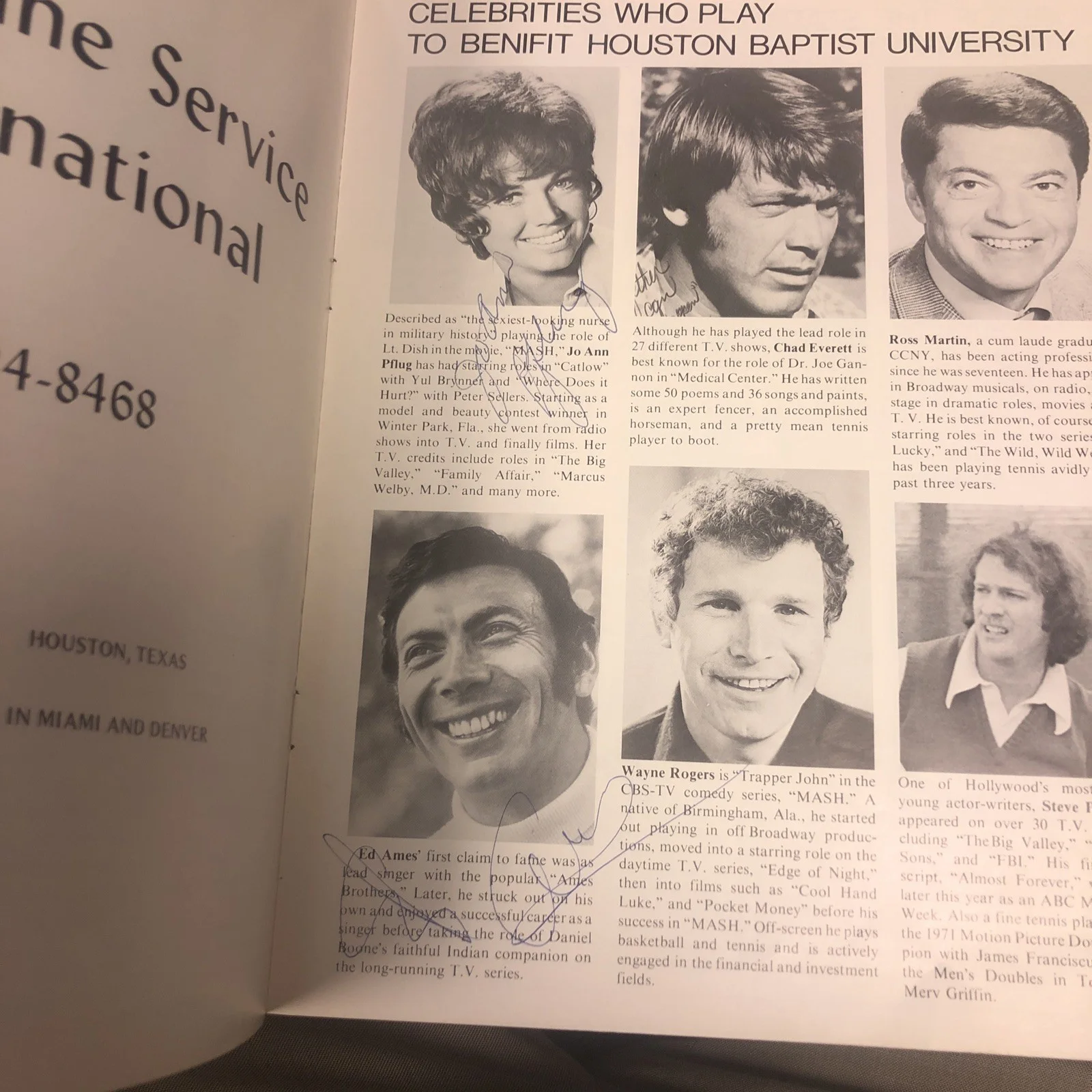 Lloyd Bridges Celebrity Tennis Autographs Ross Martin Rare, image 3