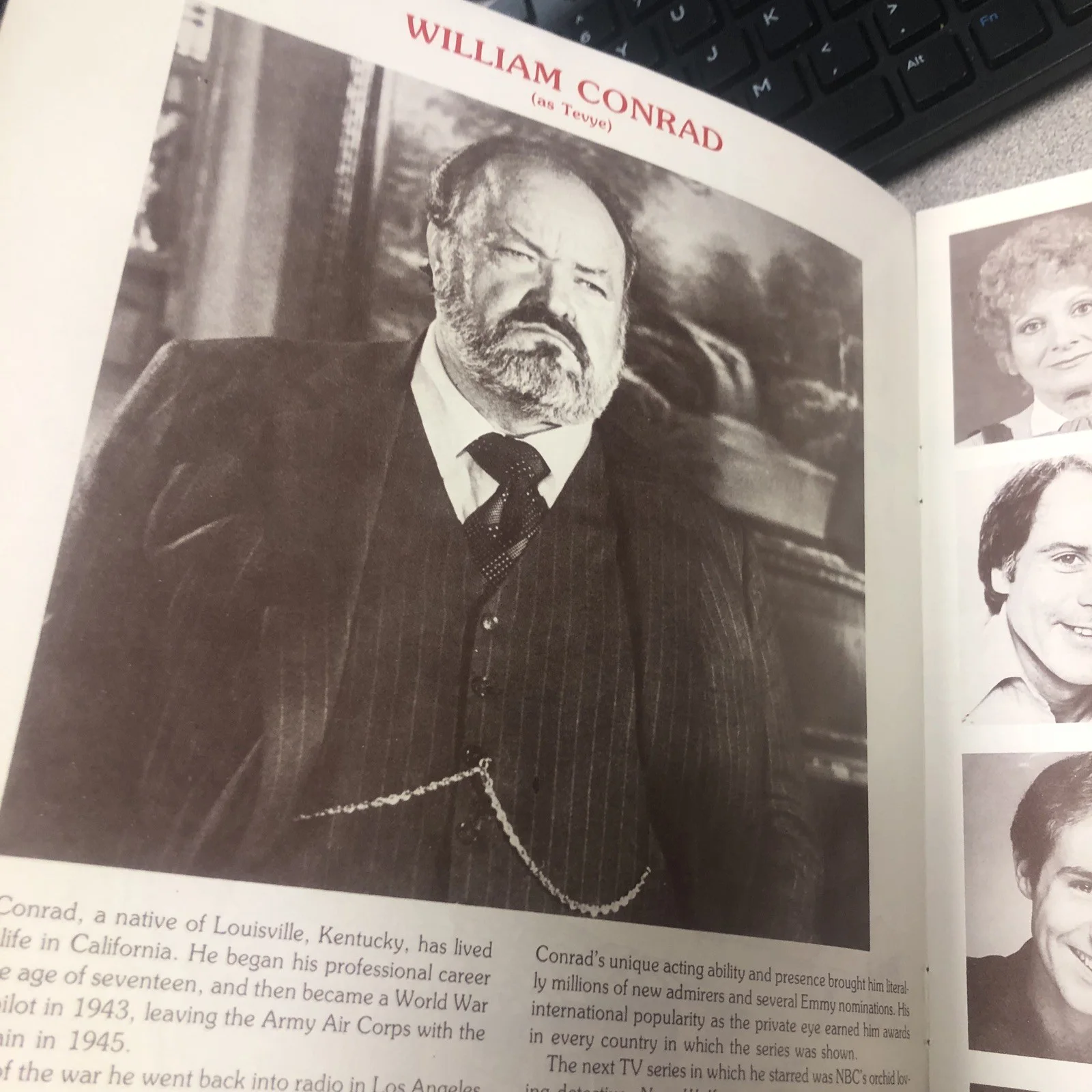 William Conrad Autograph Signed Kenley Players Program Classic Television, image 2