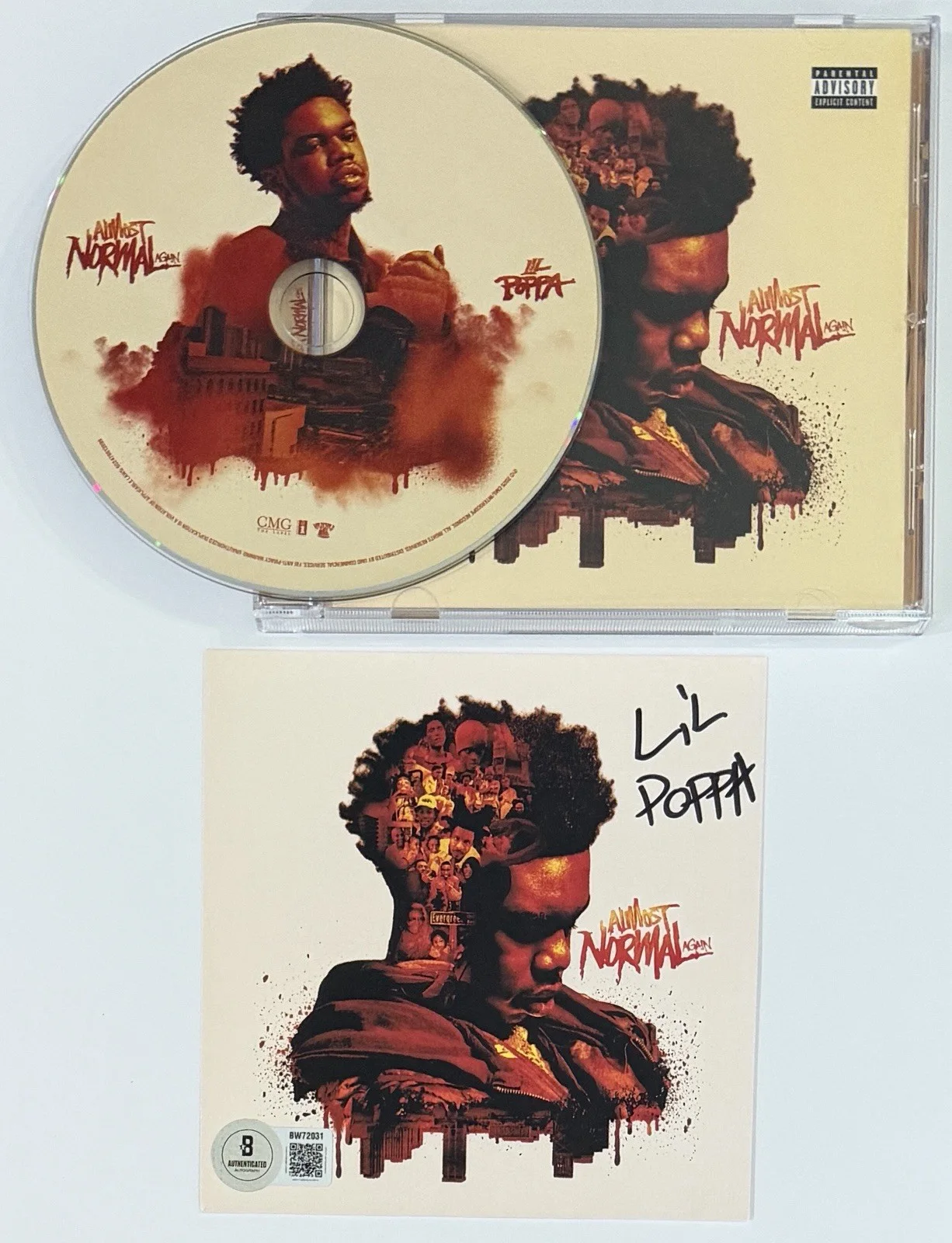 SIGNED Lil Poppa Almost Normal Again Cover Card & CD BAS Beckett COA AUTOGRAPH, image 2