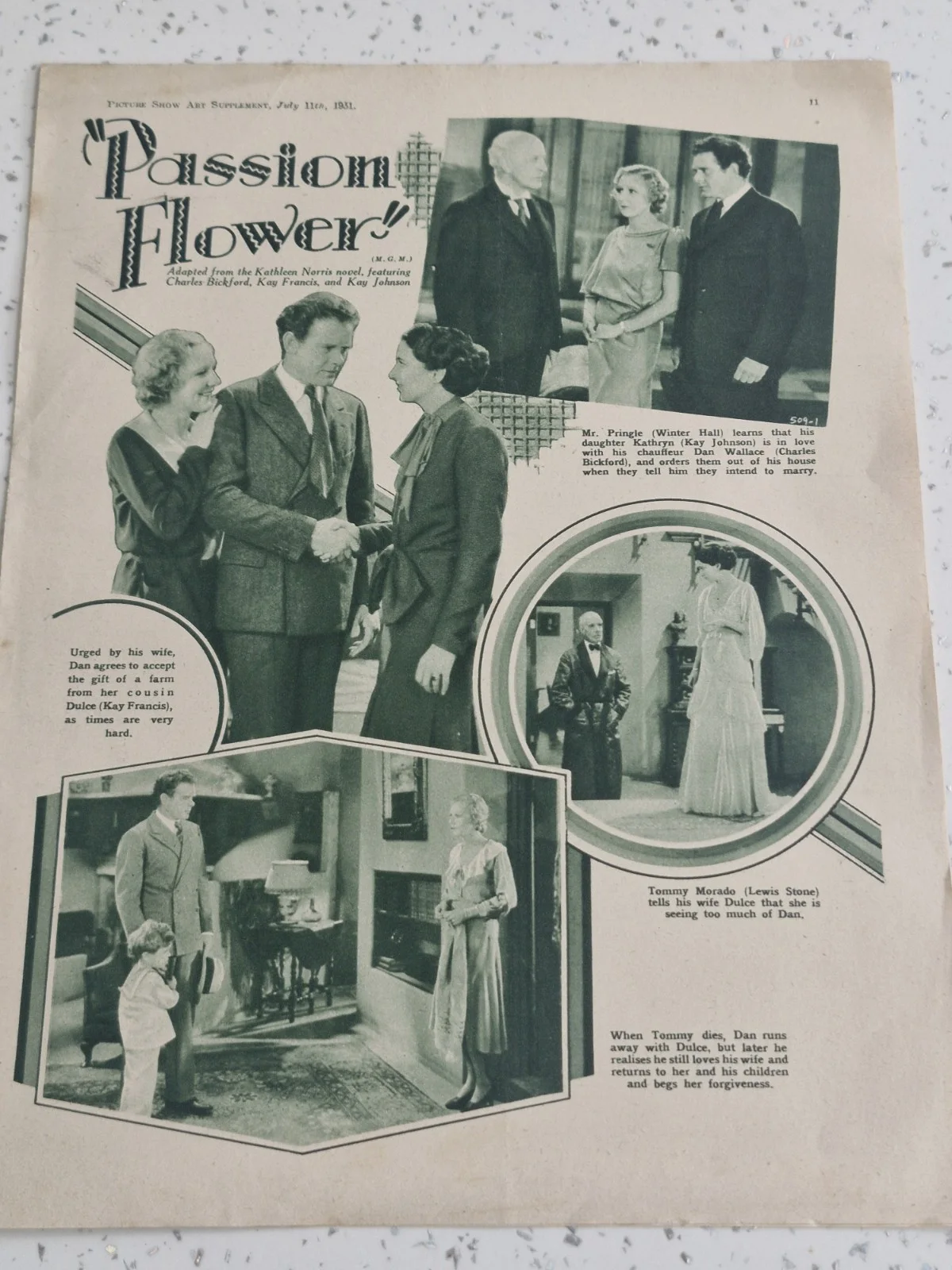 1931 PICTURE SHOW ART SUPPLEMENT - INC BARBARA STANWYCK/ NEIL HAMILTON, изображение 3