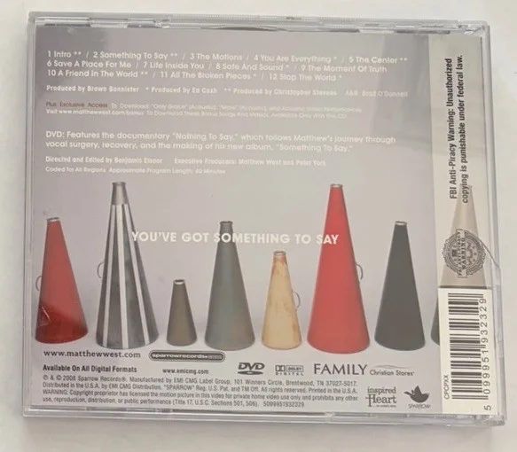 Matthew West Something To Say 2008 CD + Nothing DVD Signed Autographed Rare VG, image 2