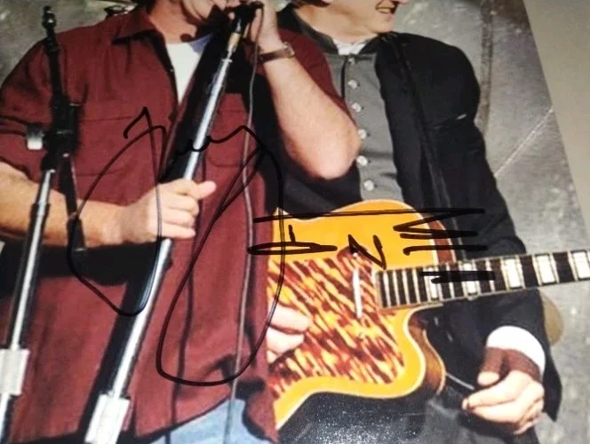 JOHN COUGAR MELLENCAMP T BONE BURNETT ROCK ICONS DUAL SIGNED 8X10 PHOTO PROOF, image 2