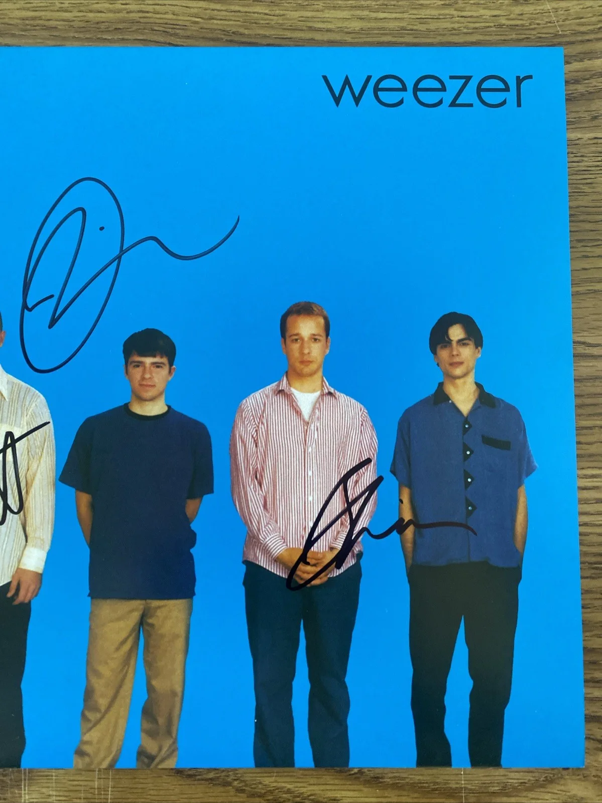 ‘Weezer’ Band Autographed Vinyl 'Blue Album' Rivers, Patrick & Brian, изображение 3