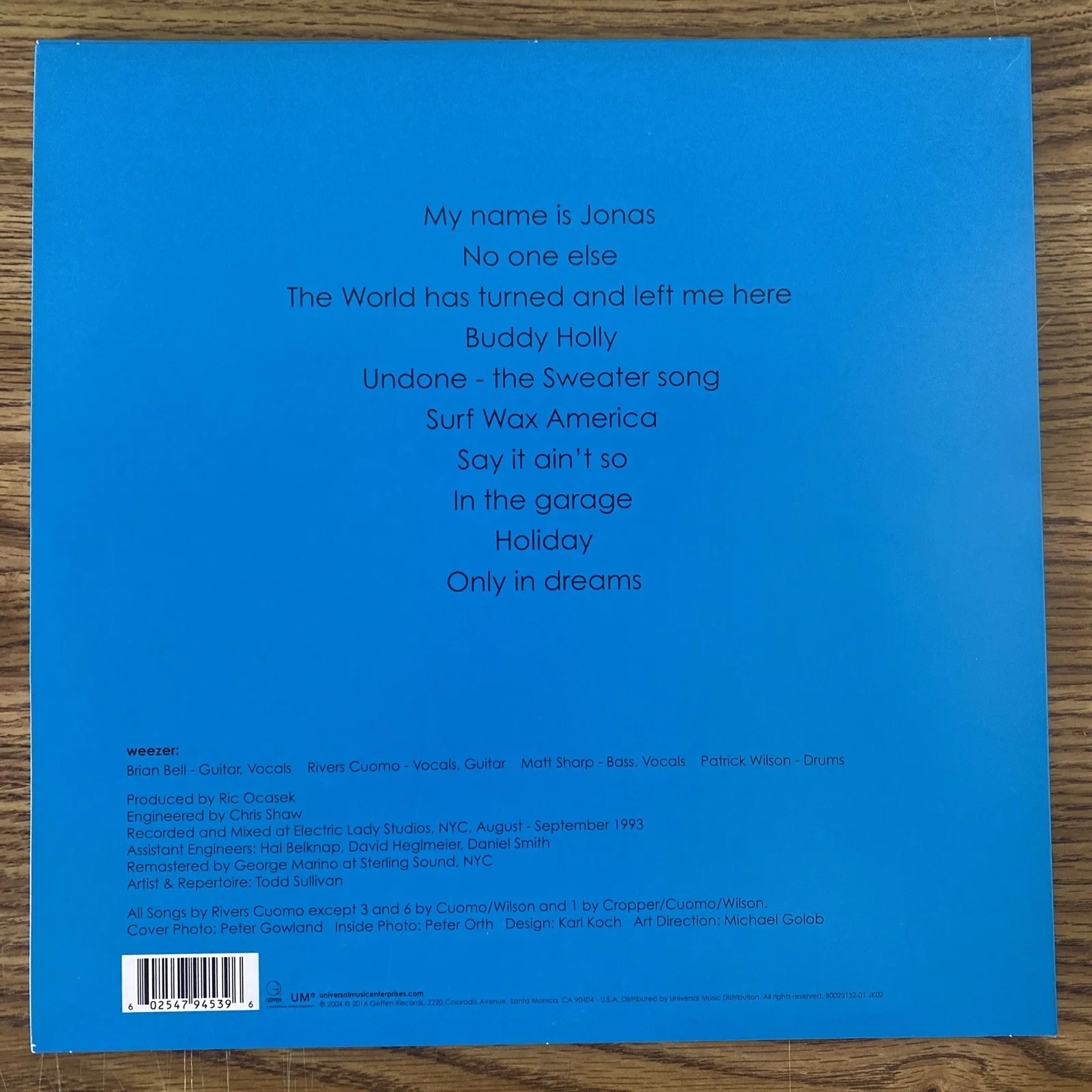 ‘Weezer’ Band Autographed Vinyl 'Blue Album' Rivers, Patrick & Brian, изображение 4