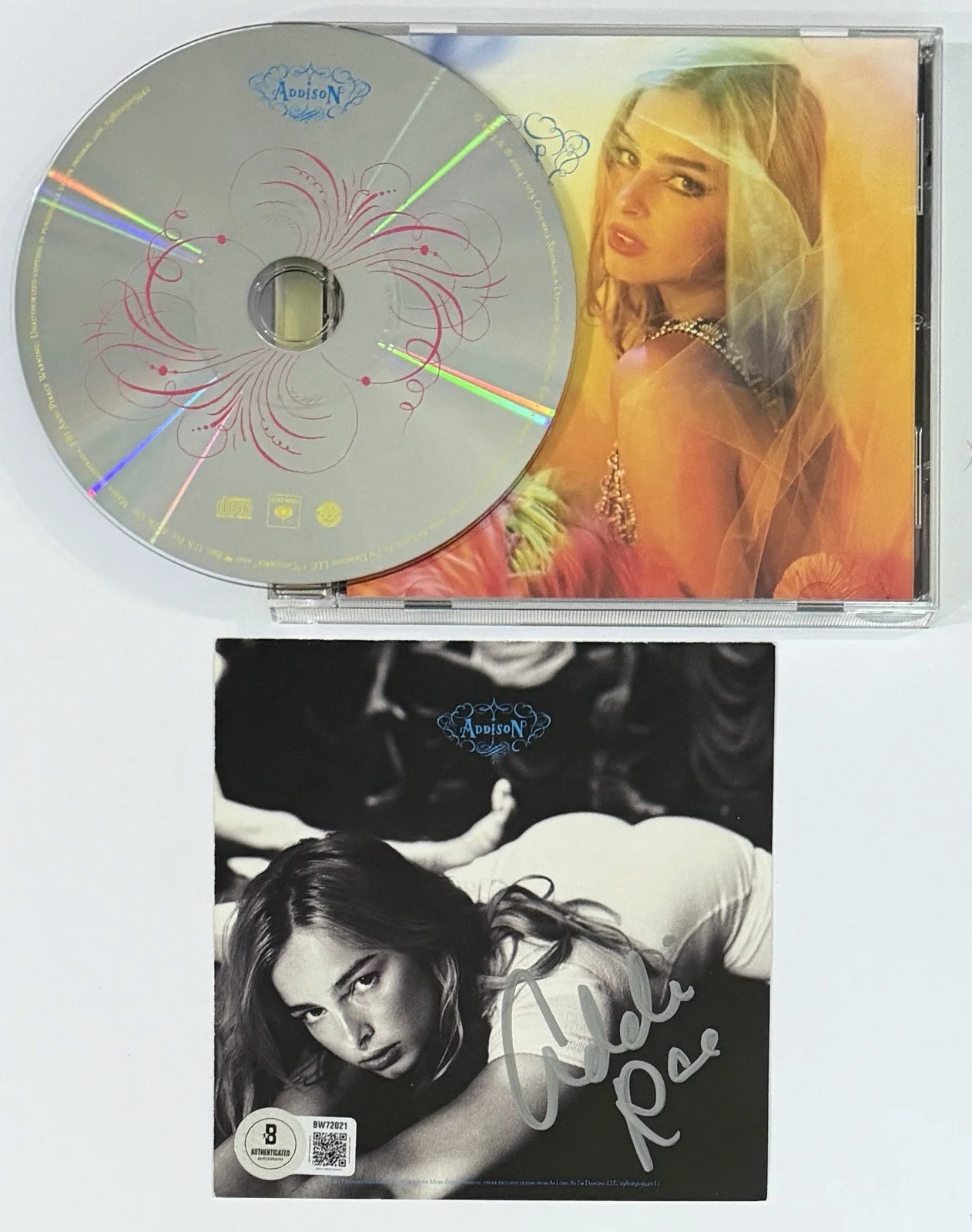 ADDISON RAE SIGNED ALBUM PHOTO CARD AUTOGRAPH PHOTOGRAPH & CD BAS BECKETT COA, image 2