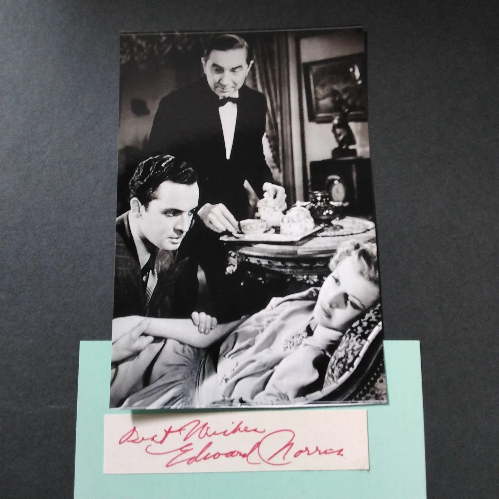 Johnny Sheffield — Edward Norris SIGNED Paper Photo 30s Film Actor The Gorilla Boys Town The Escape