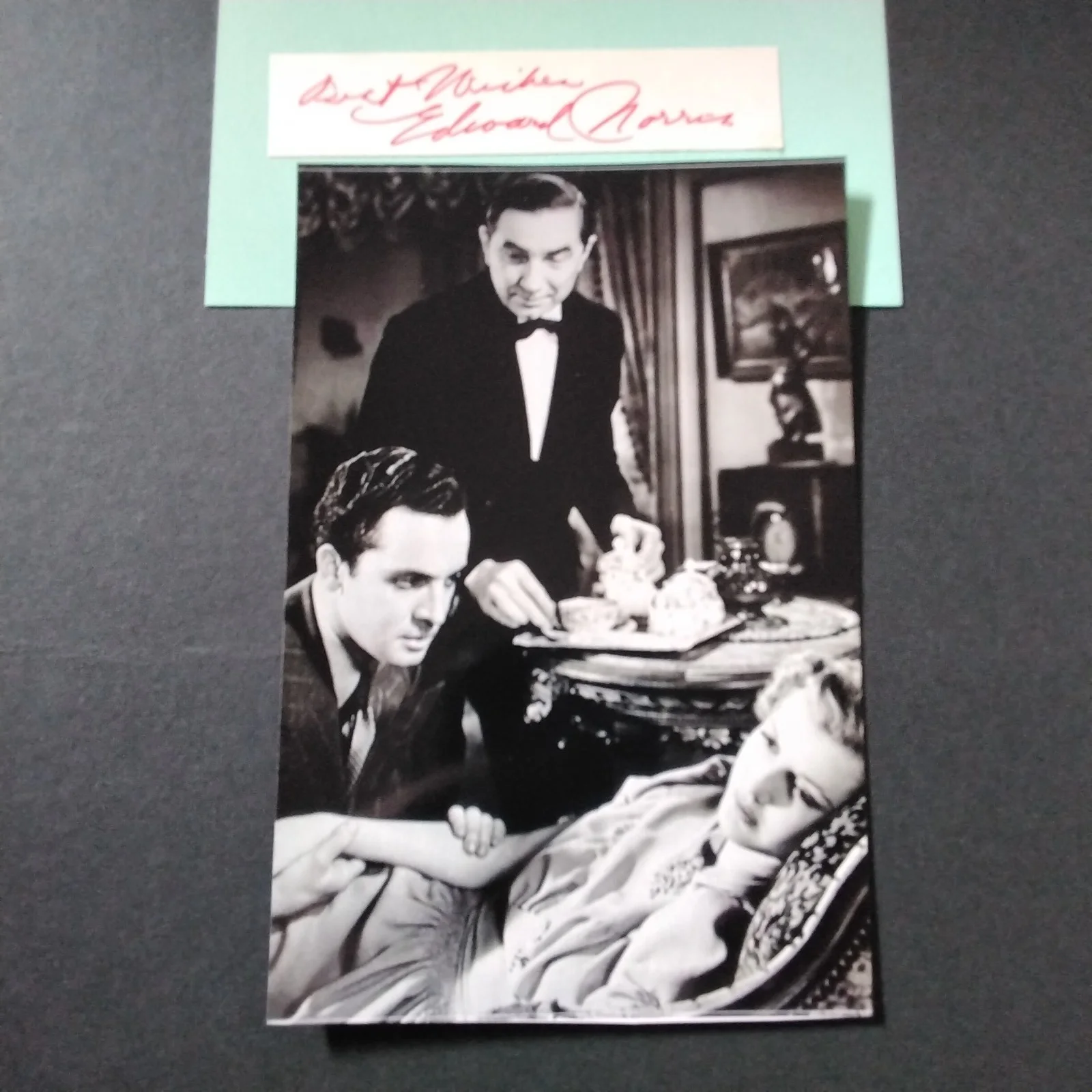 Johnny Sheffield — Edward Norris SIGNED Paper Photo 30s Film Actor The Gorilla Boys Town The Escape, изображение 2