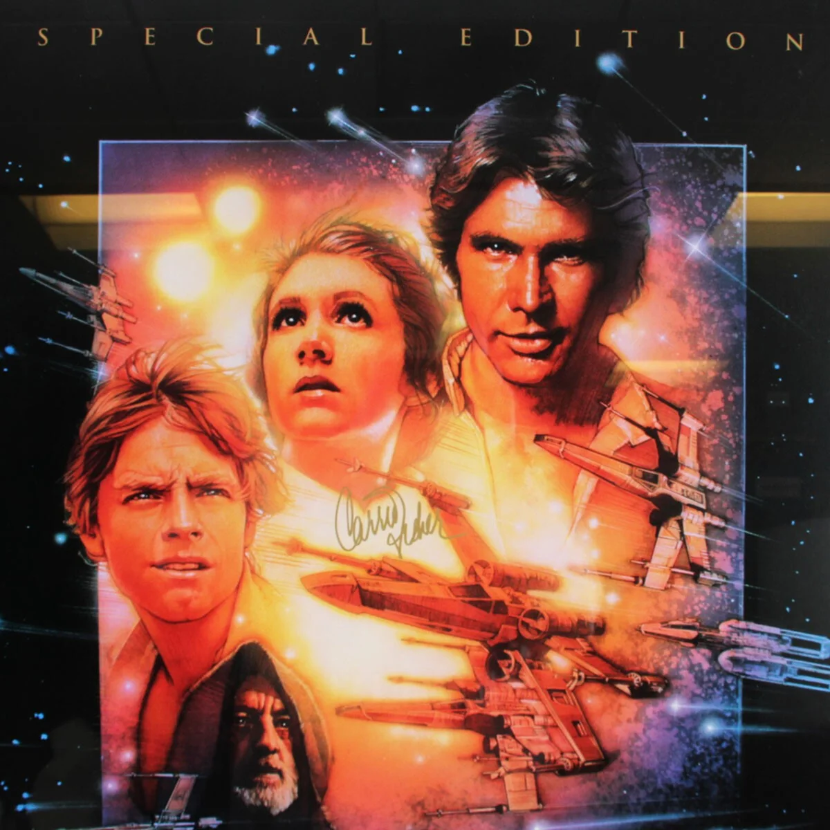 Carrie Fisher Signed Poster Display Star Wars With COA PSA/DNA, image 4