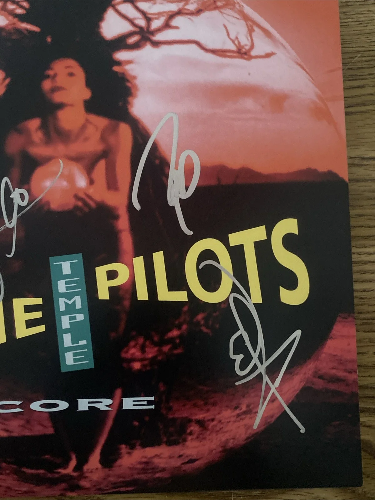 Stone Temple Pilots Band Autographed Vinyl Album ‘Core’ Dean, Rob & Eric STP, image 3