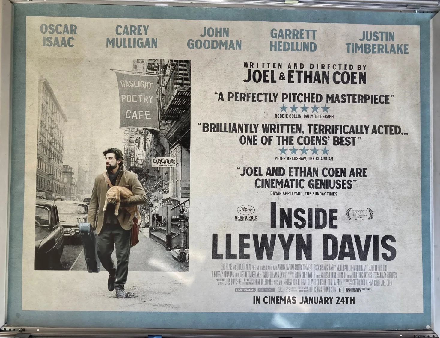 Cinema Poster: INSIDE LLEWYN DAVIS 2014 (Advance Quad) Oscar Isaac Ethan Coen, image 2