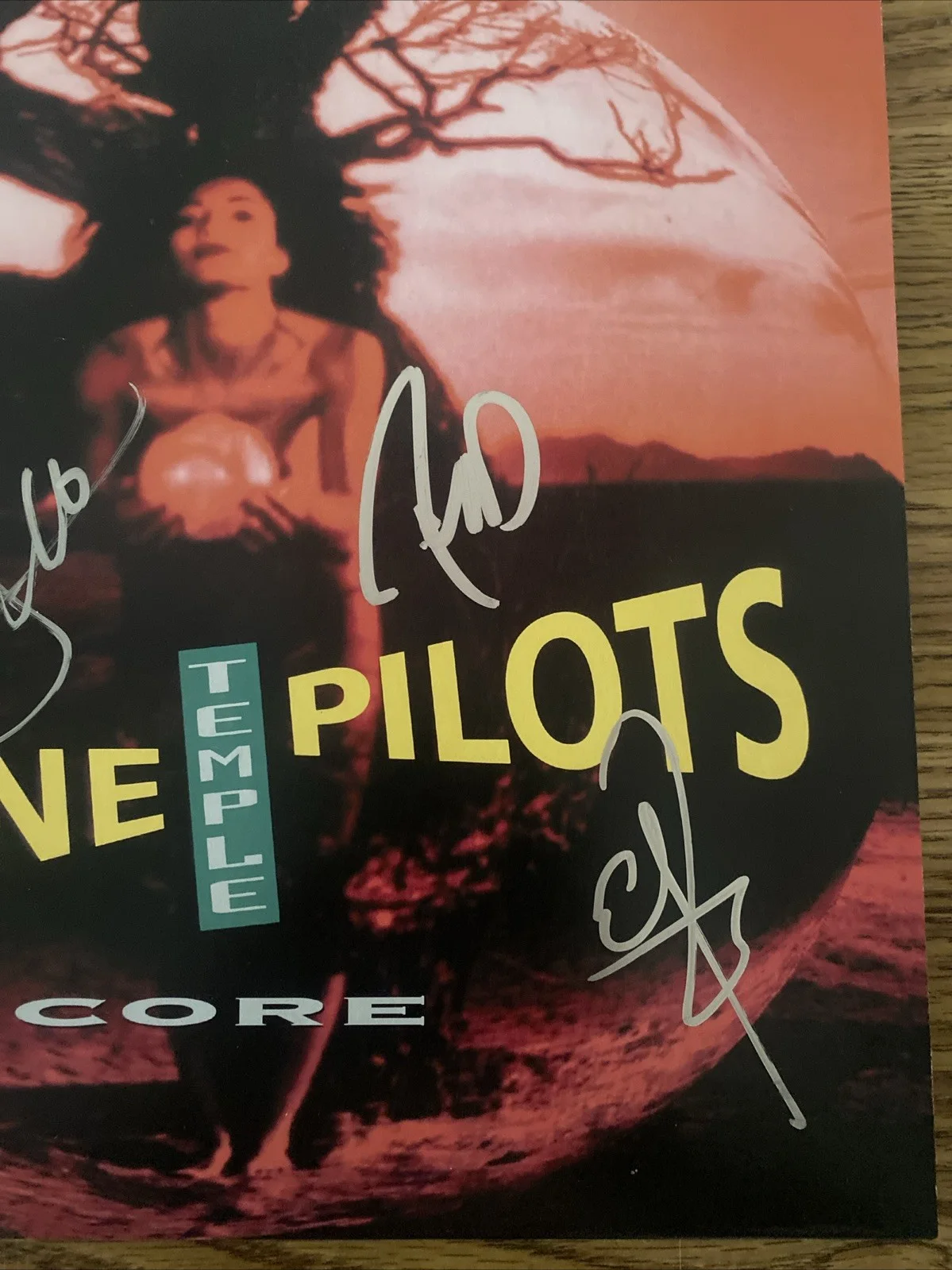 Stone Temple Pilots Band Autographed Vinyl Album ‘Core’ Dean, Rob & Eric STP, image 3