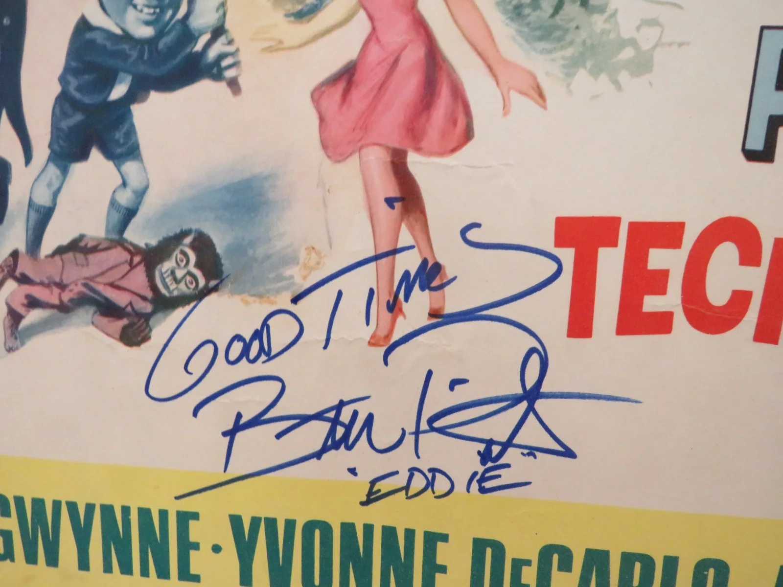 Signed Butch Patrick Munster Go Home The Munsters 1996 Movie 22x28 Poster RLD, изображение 3
