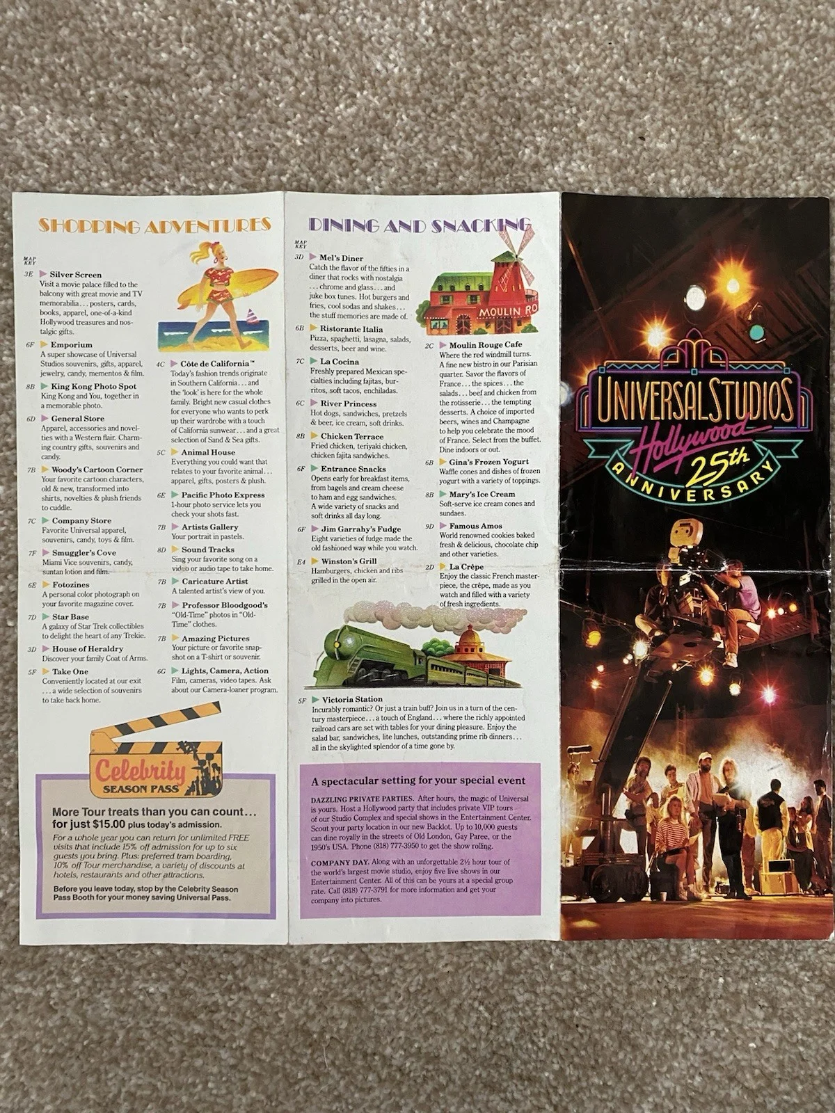 Universal Studios Hollywood 25th Anniversary Guide And Ticket 1990, image 3