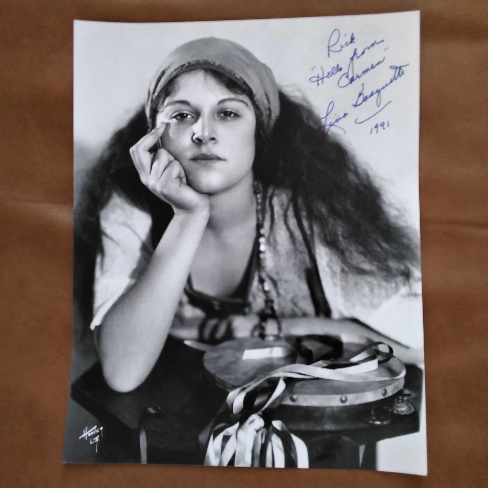 Lina Basquette SIGNED 1991 Photo Silent Film Actress DeMille Ziegfeld Carmen, изображение 2