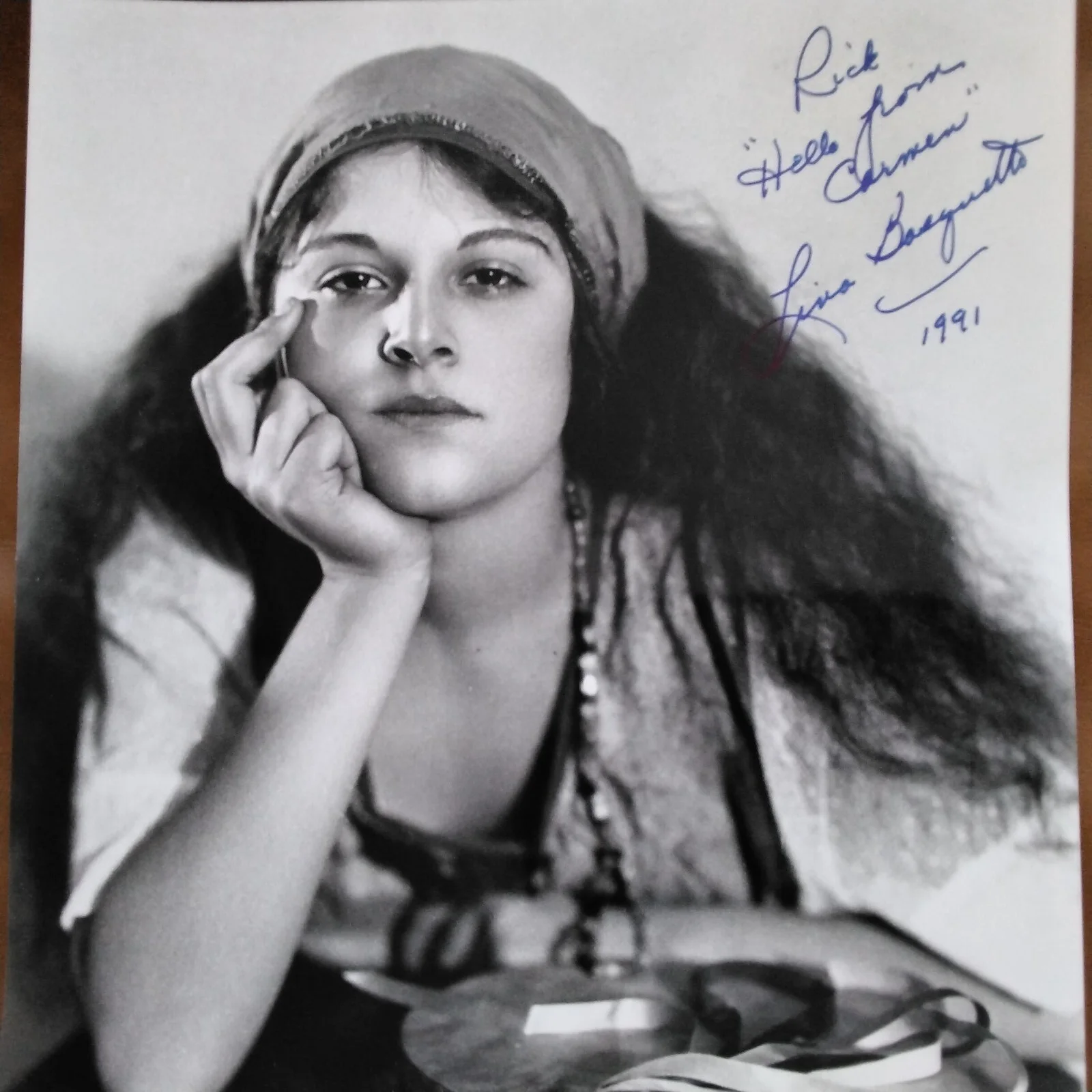 Lina Basquette SIGNED 1991 Photo Silent Film Actress DeMille Ziegfeld Carmen, изображение 3