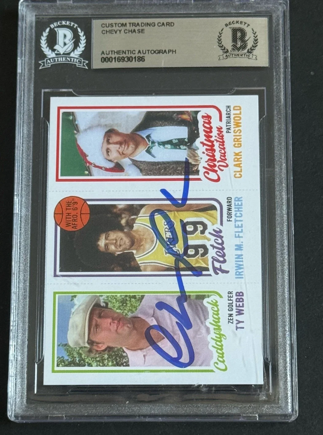 Chevy Chase — Chevy Chase Signed Rookie Trading Card Beckett BAS Griswold Fletch Ty Webb Auto, image 4