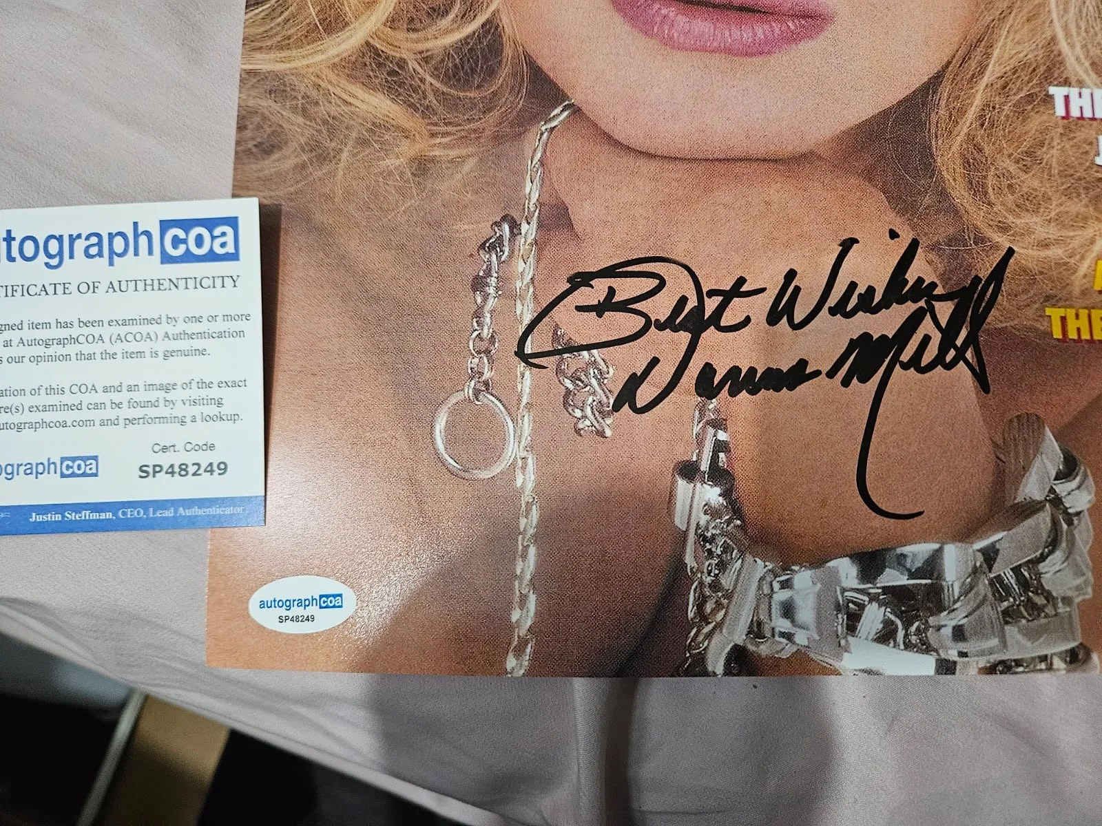 Donna Mills — Donna Mills autographed 11x14 Playboy color photo Autographed COA, image 2
