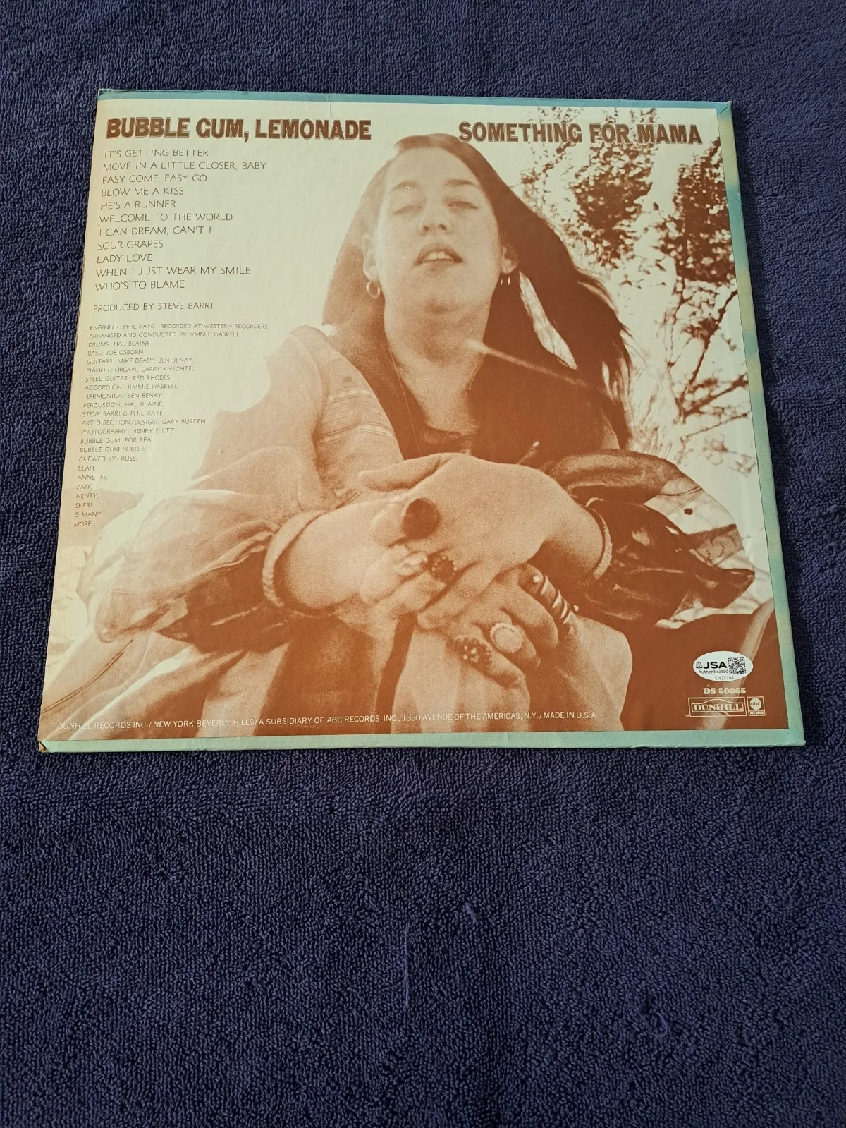 HENRY DILTZ SIGNED MAMA CASS BUBBLE GUM, LEMONADE & SOMETHING FOR MAMA VINYL JSA, image 3