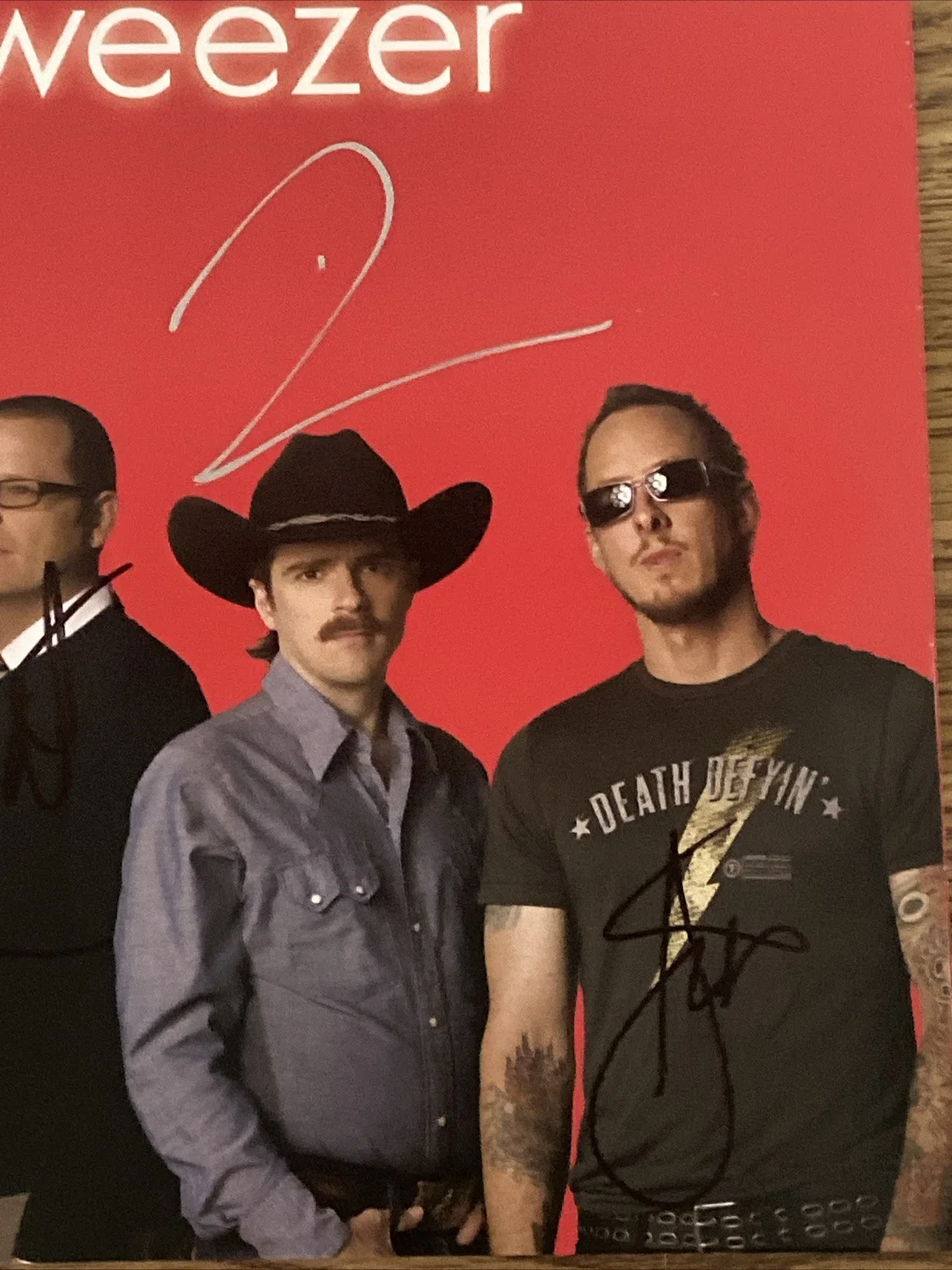 Weezer Full Band Autographed Vinyl ‘Red Album’ Rivers Cuomo Brian, Pat & Scott, изображение 3