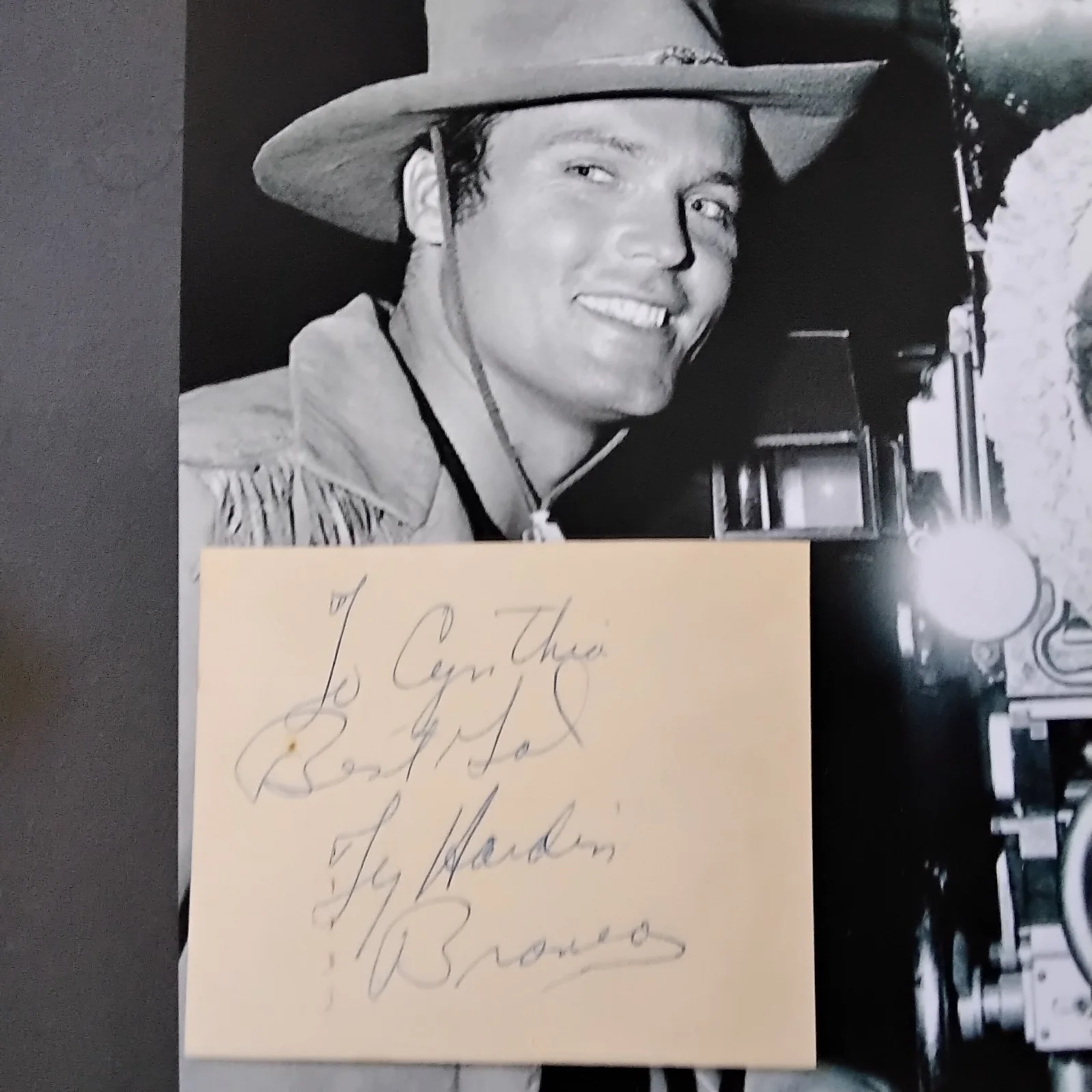 Ty Hardin SIGNED Card Photo 60s TV Movie Actor Bronco Cheyenne Berzerk PT-109, изображение 2