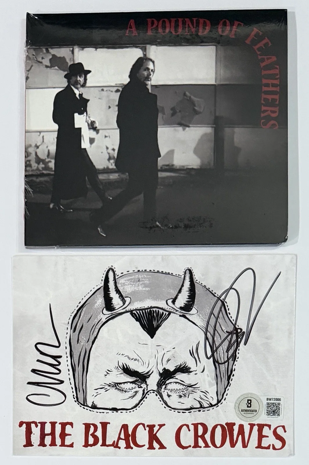 The Black Crowes A Pound Of Feathers CD & SIGNED Art Card BAS Beckett COA AUTO, image 2